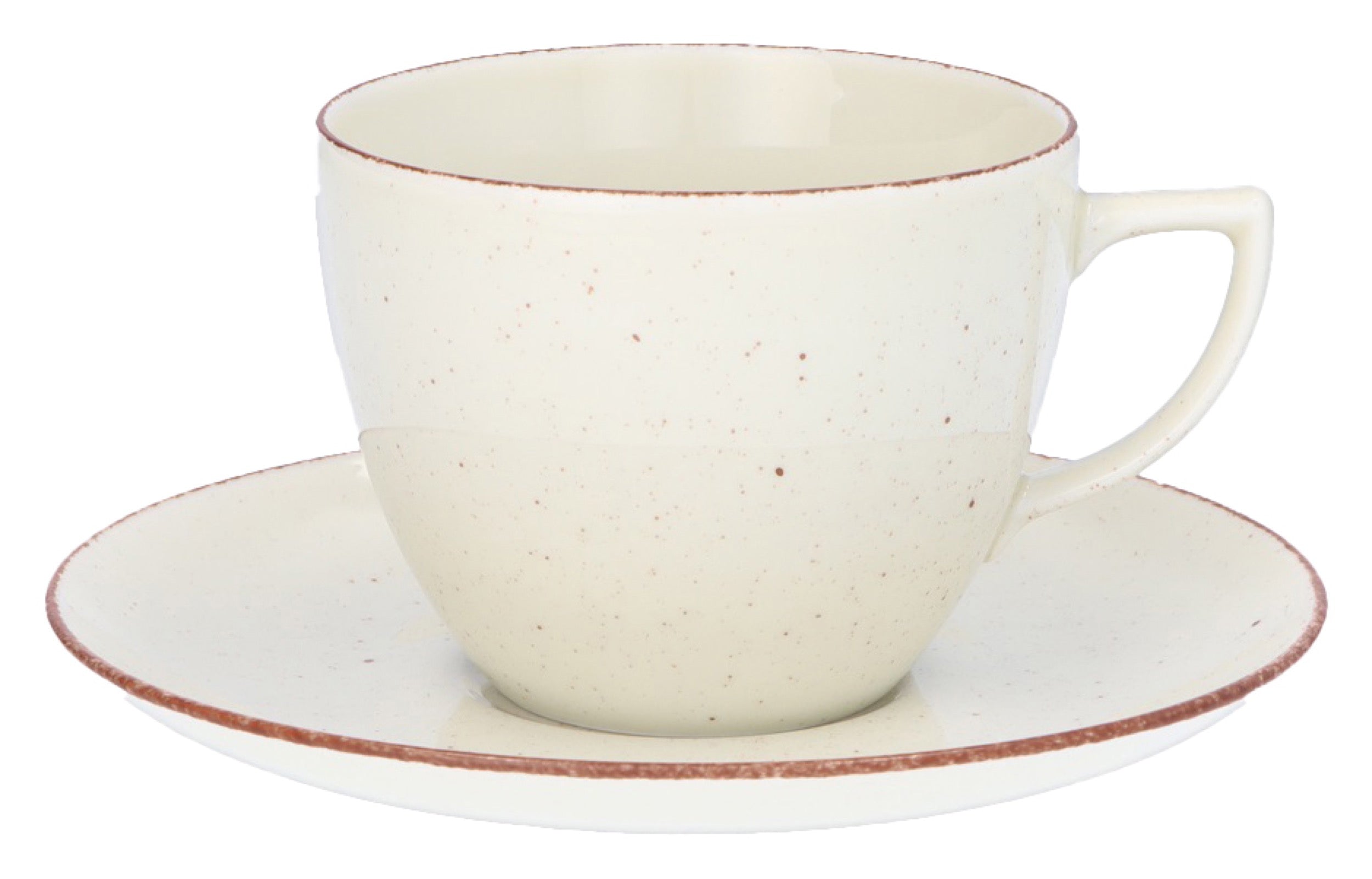 Zestaw 6 filiżanek porcelanowych City beżowo-brązowy