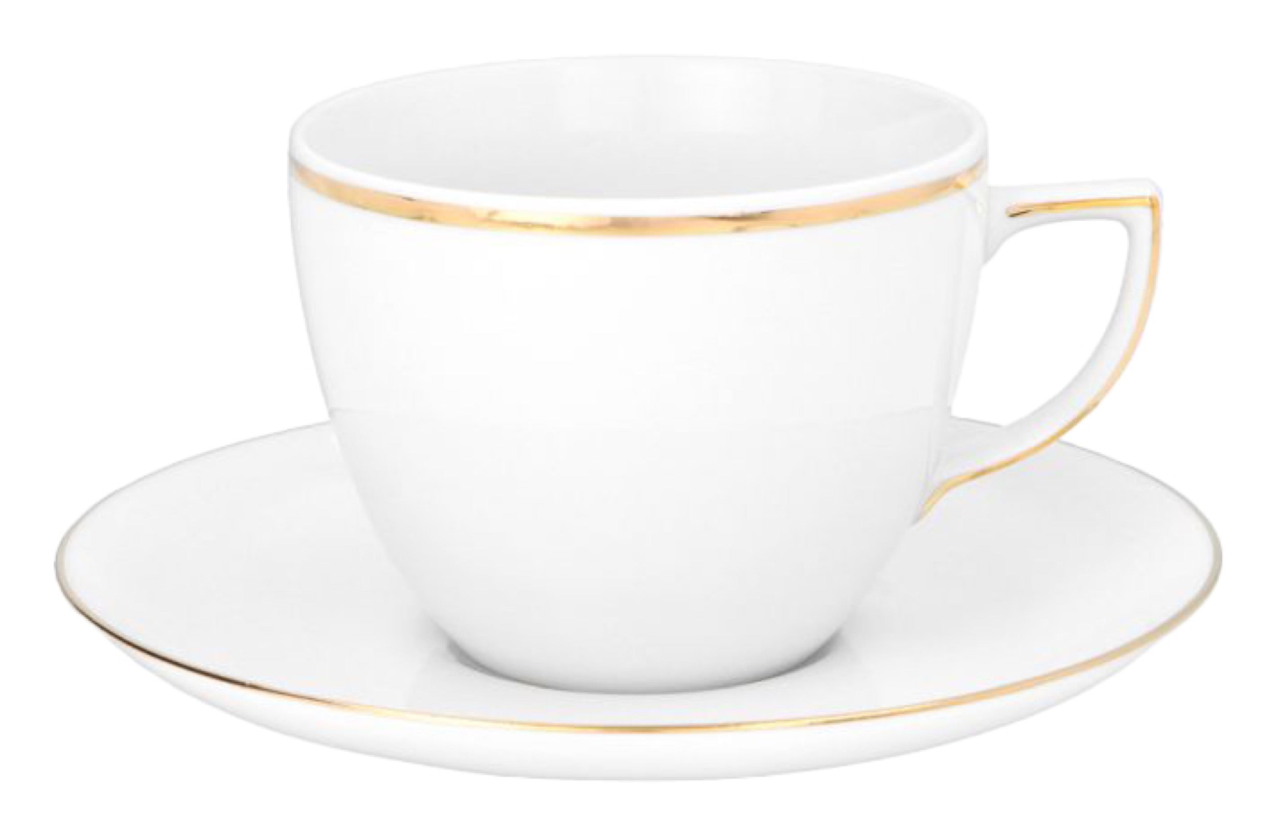 Zestaw 6 filiżanek porcelanowych City biało-złote