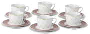 Serwis do kawy porcelanowy dla 6 os. Jenny mokka