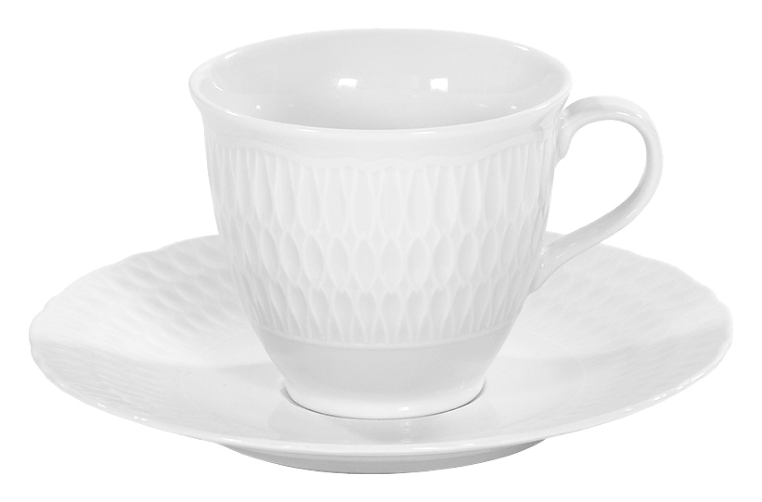 Serwis do kawy porcelanowy dla 6 os. Sofia biały