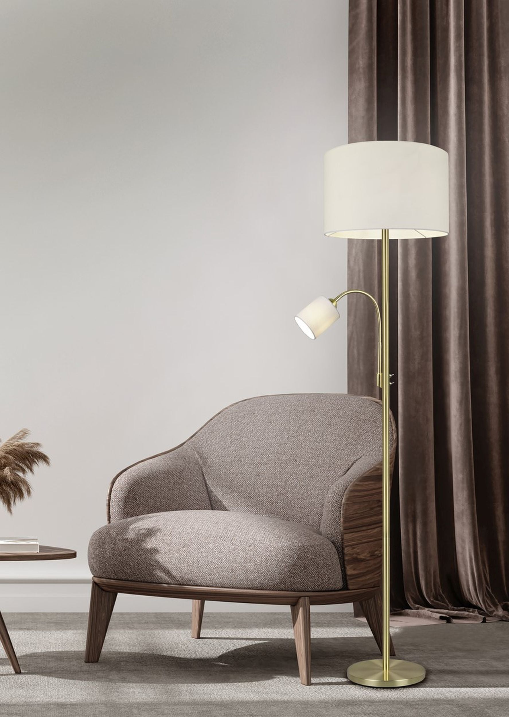 Lampa podłogowa Hotel x2 beżowo-złota