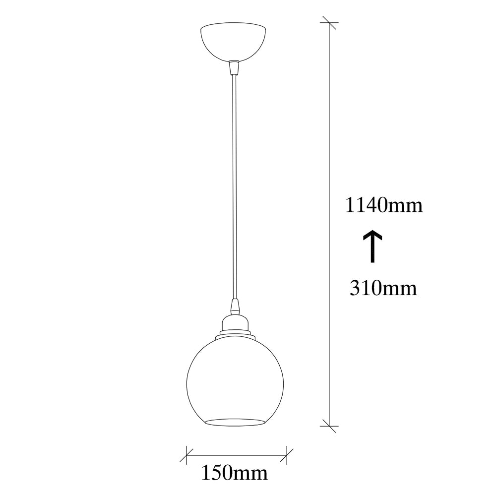 Lampa wisząca Communis 15 cm dymiony klosz