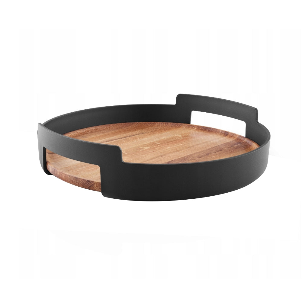 Taca do serwowania Nordic Kitchen dębowa średnica 35 cm czarna