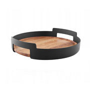 Taca do serwowania Nordic Kitchen dębowa średnica 35 cm czarna