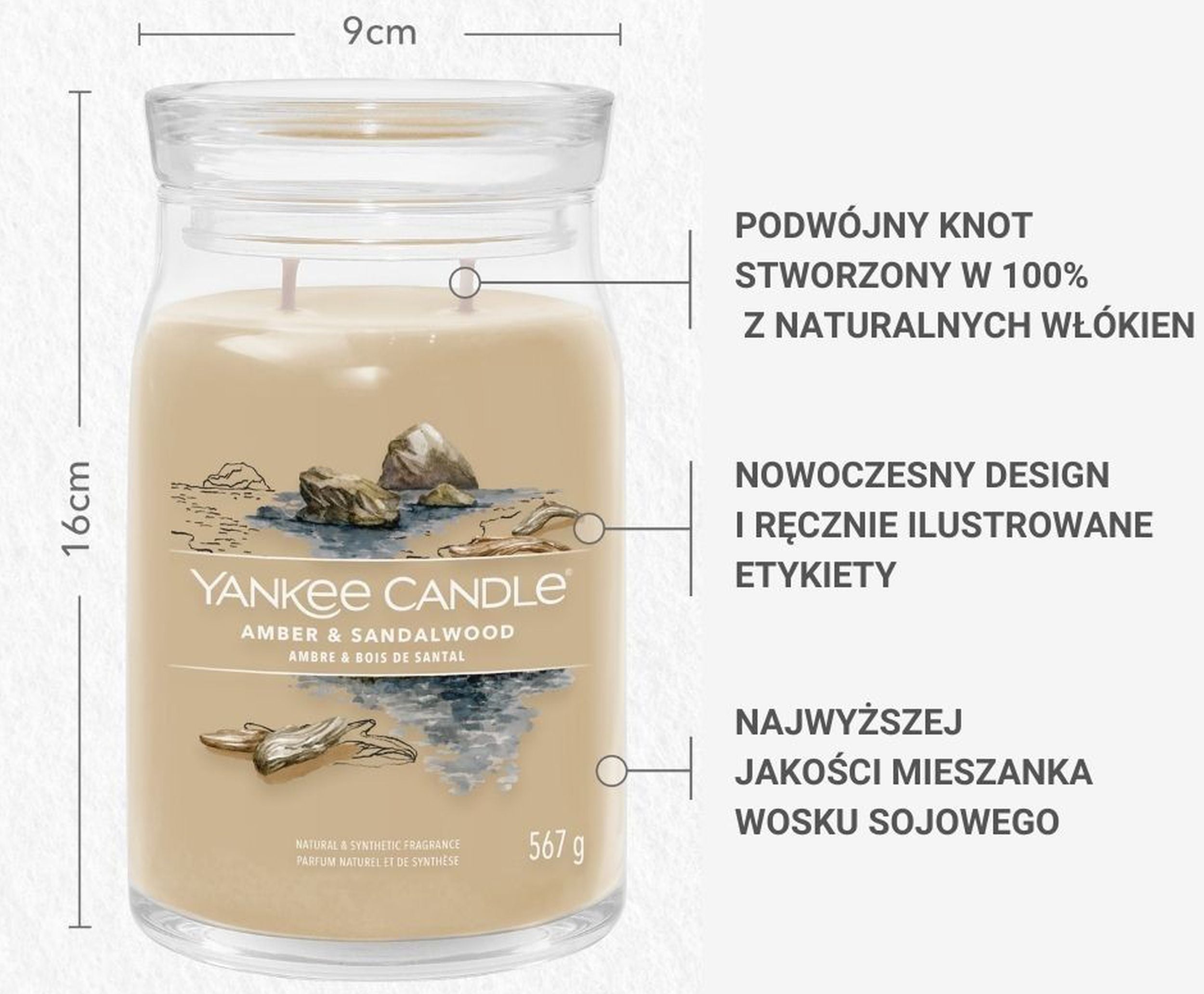 Świeca zapachowa Yankee Candle Amber & Sandalwood 567 g