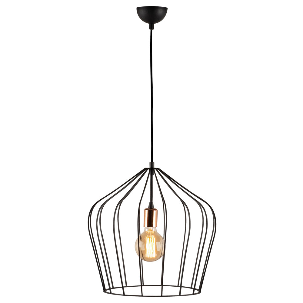 Lampa sufitowa Ozzia klasyczny klosz średnica 40 cm czarna