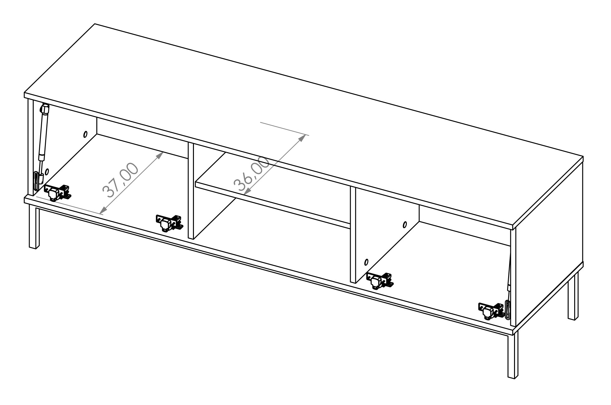 Szafka RTV Perila 150 cm hikora