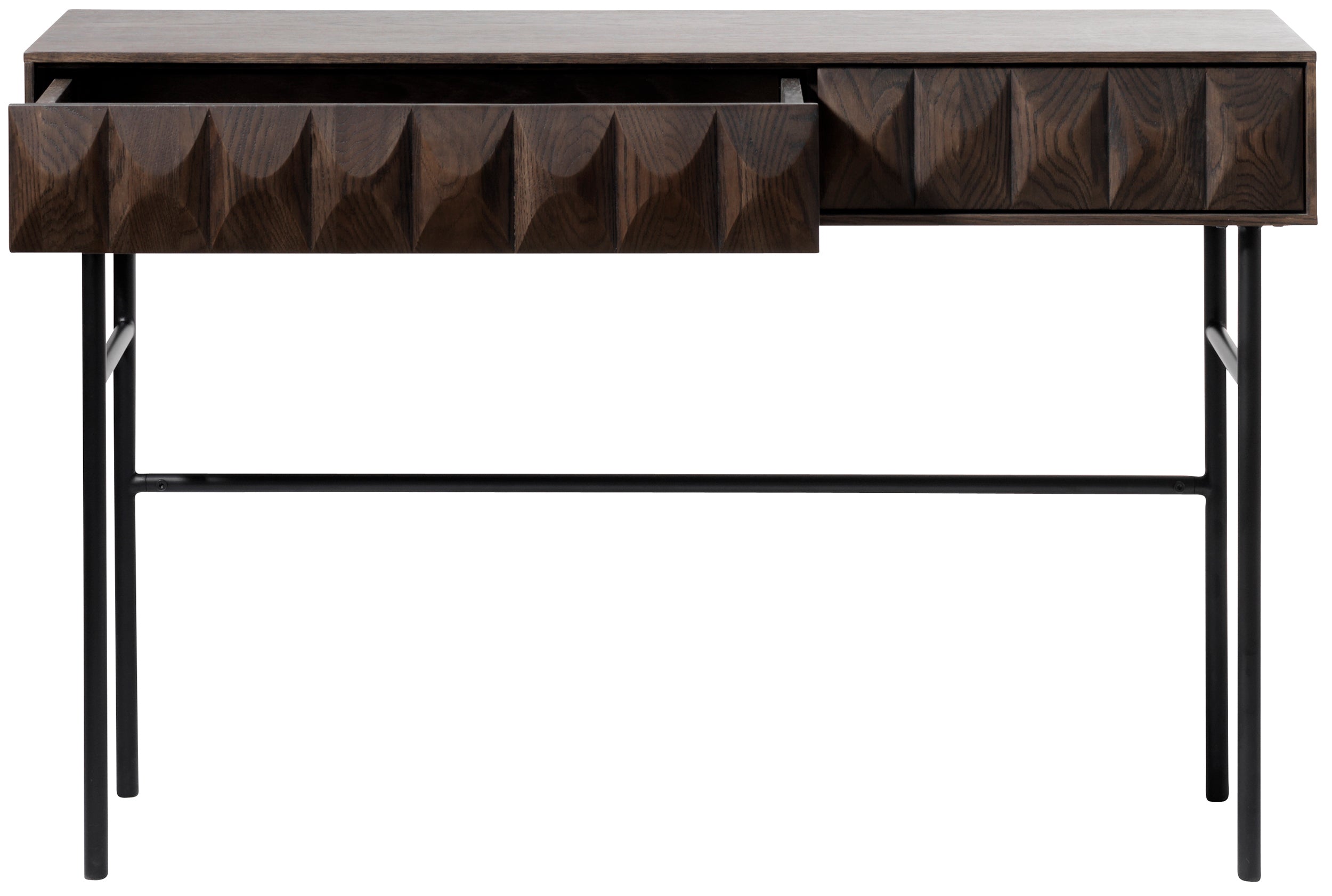 Konsola Chesseo 116,5 cm na metalowych nogach dąb espresso