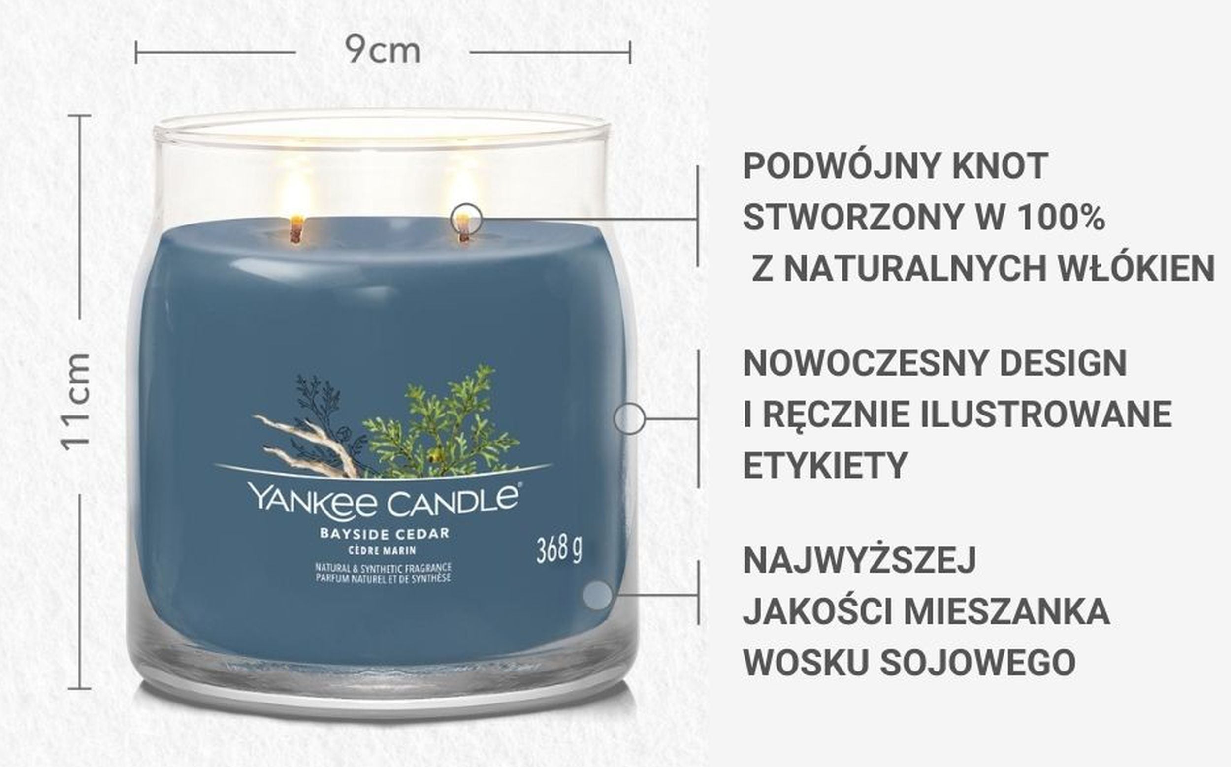 Świeca zapachowa Yankee Candle Bayside Cedar 368 g