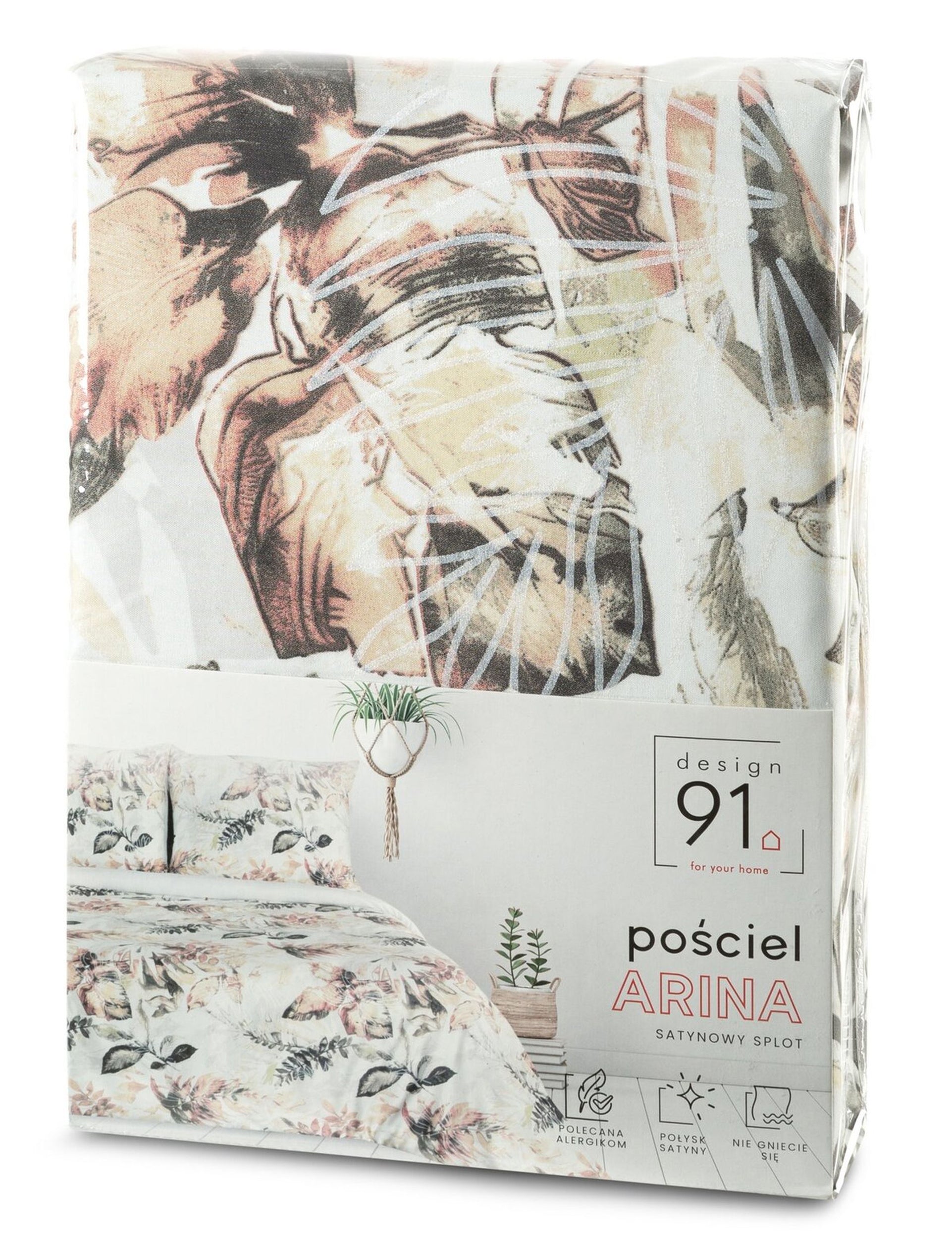 Komplet pościeli Arina 220x200 cm pomarańczowo-biała
