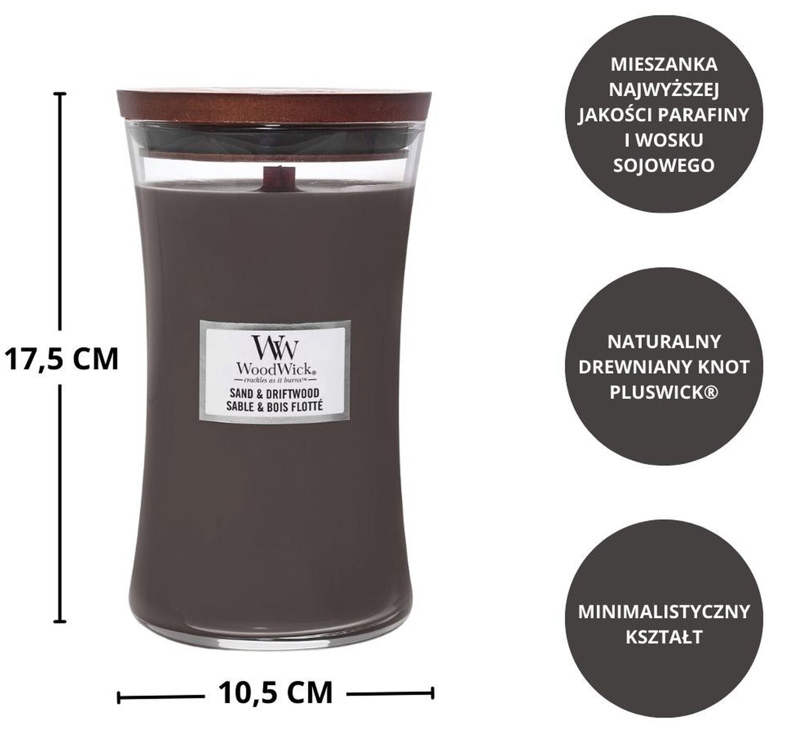 Świeca zapachowa Woodwick Sand & Driftwood 610 g