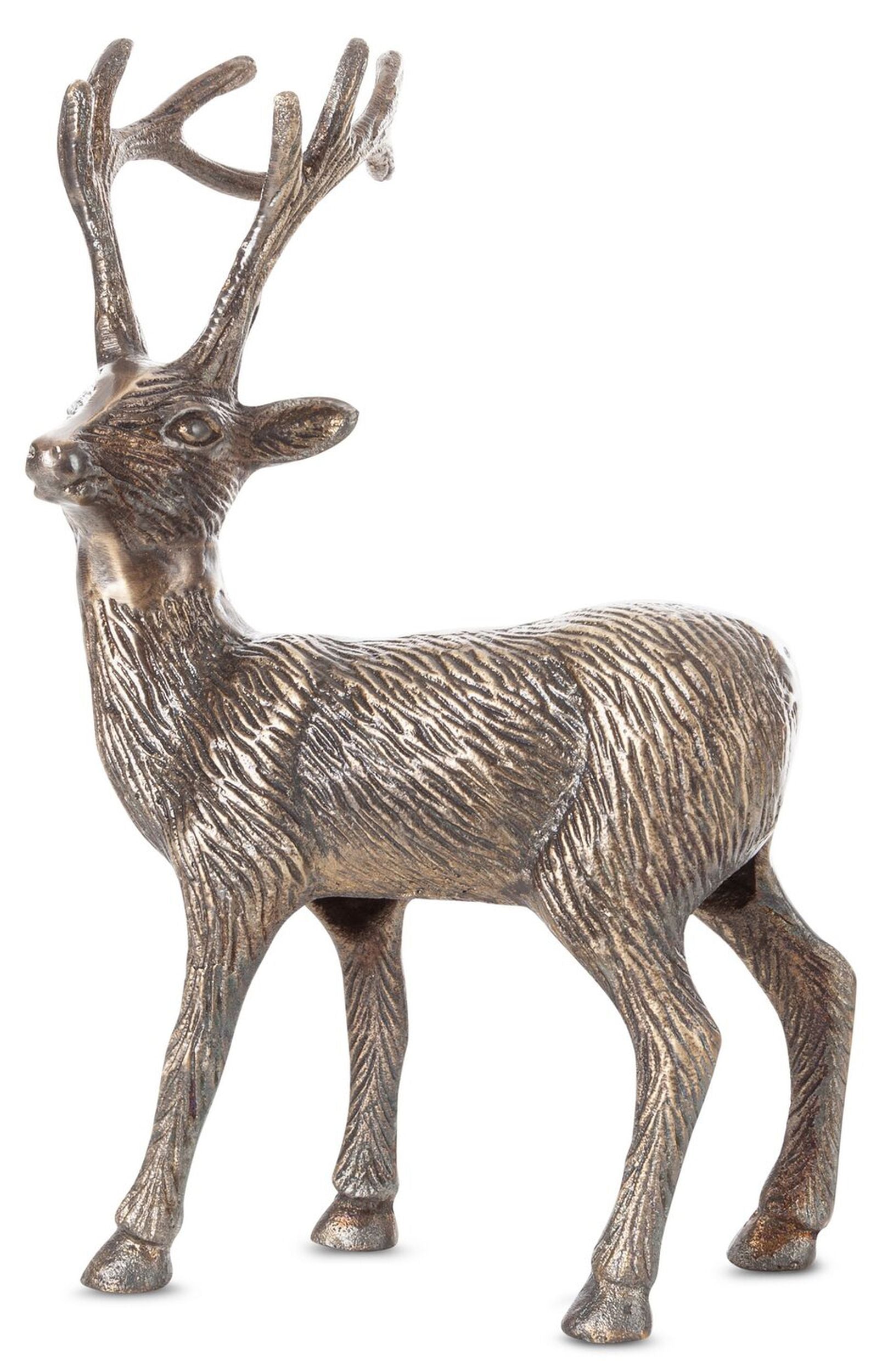 Figurka świąteczna Renifer 39x17 cm złoty