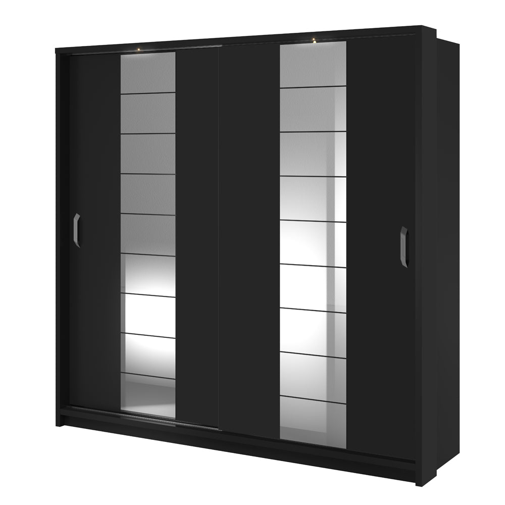 Szafa Arti 220 cm z dwoma lustrami Czarny