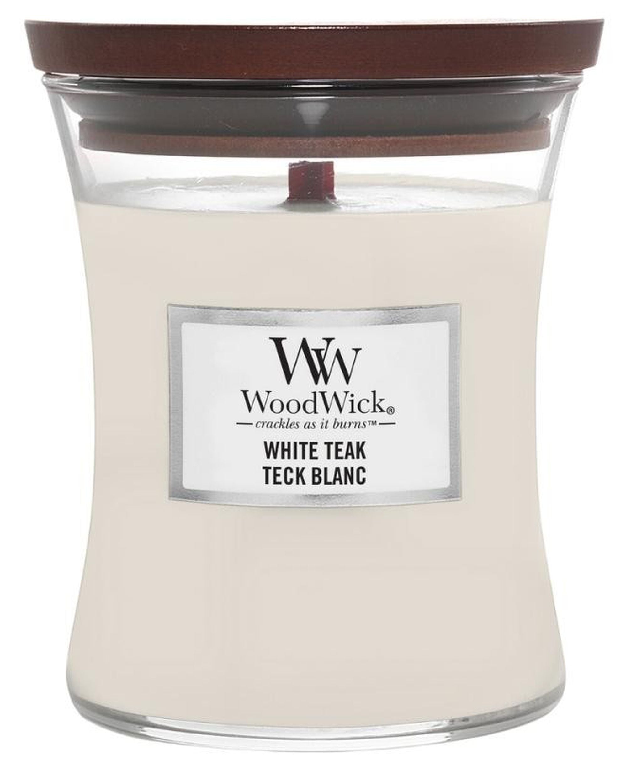 Świeca zapachowa Woodwick White Teak 275 g
