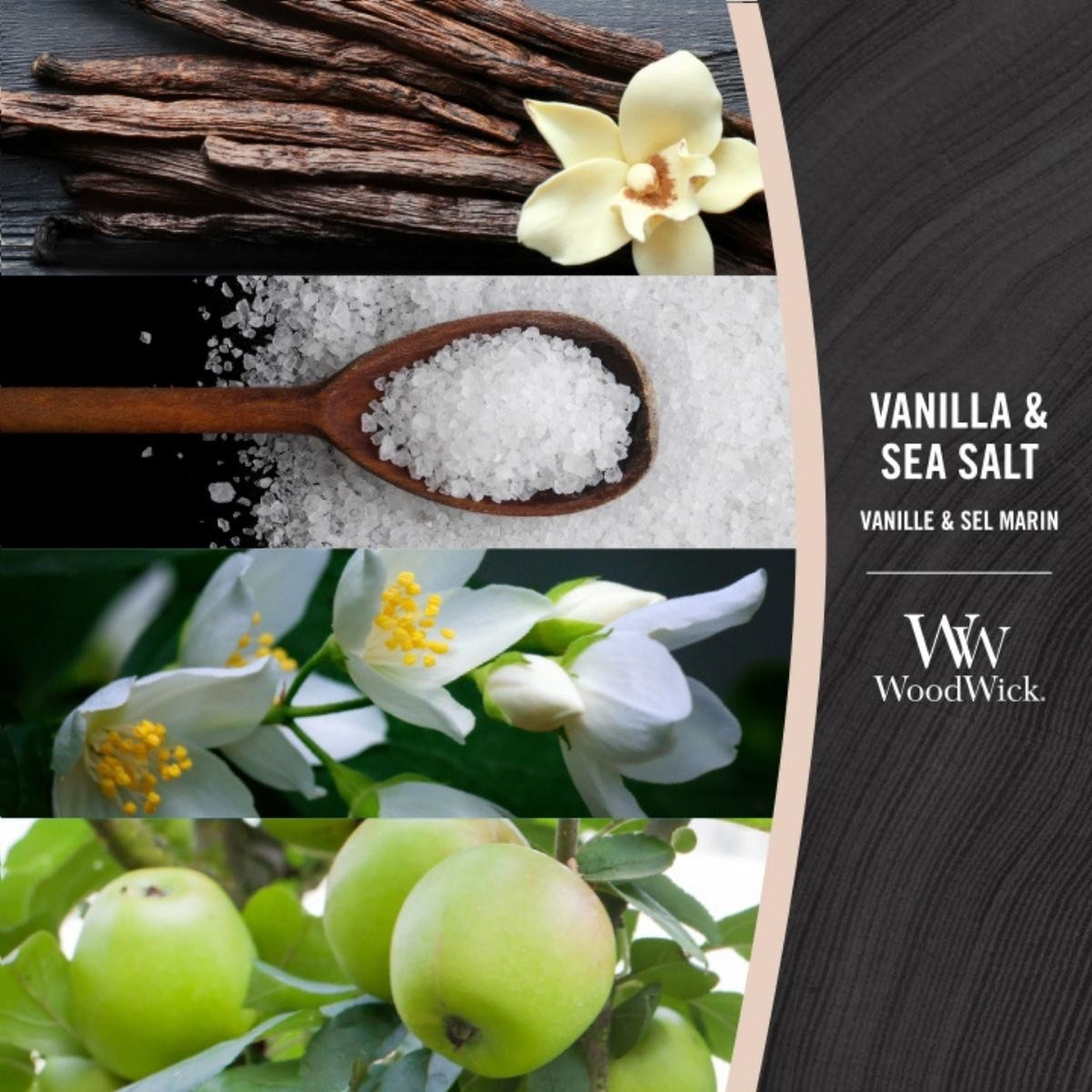 Świeca zapachowa Woodwick Vanilla & Sea Salt 275 g