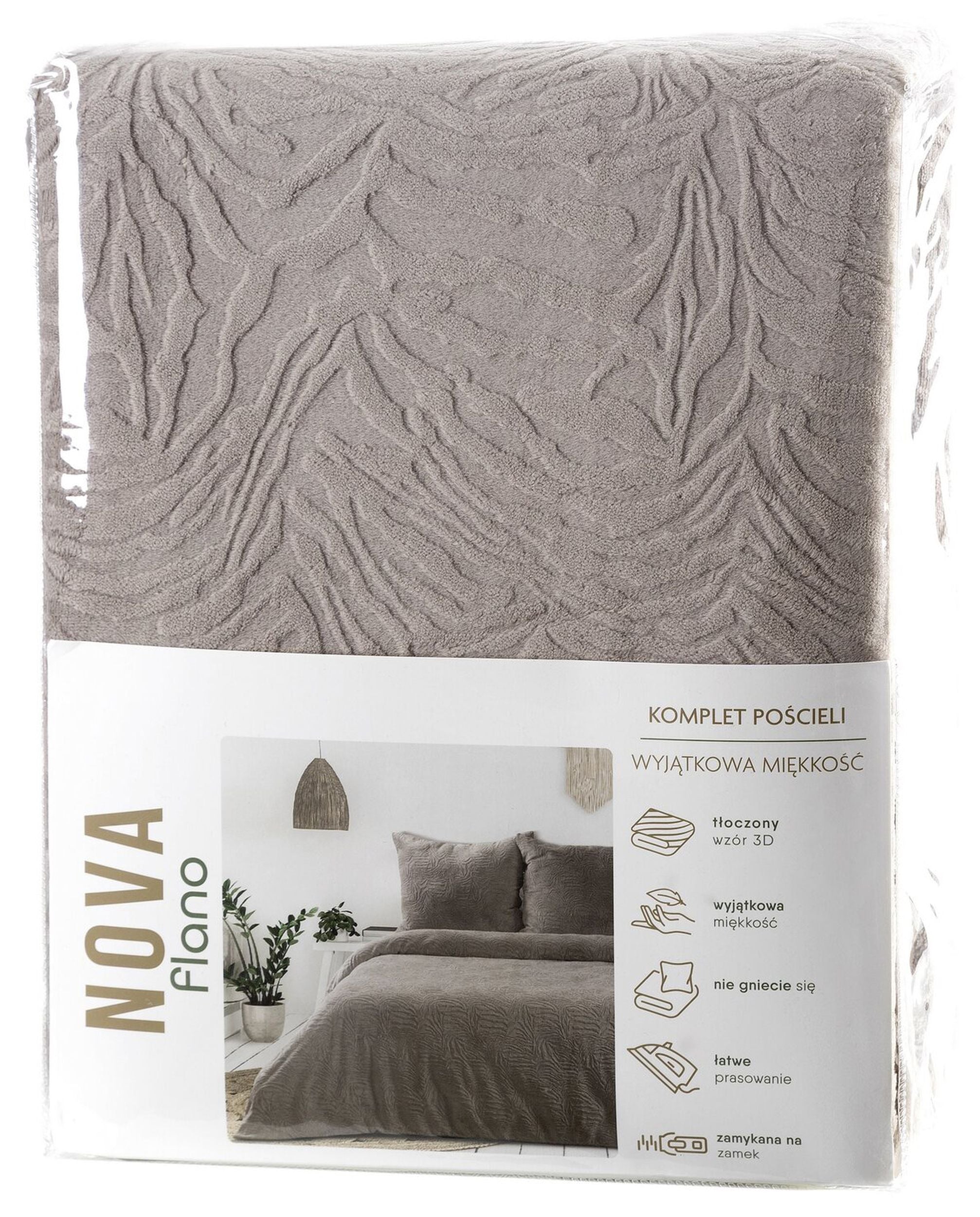 Komplet pościeli Flano 200x140 cm beżowa