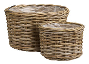 Zestaw 2 koszy Kalak kubu rattan naturalne