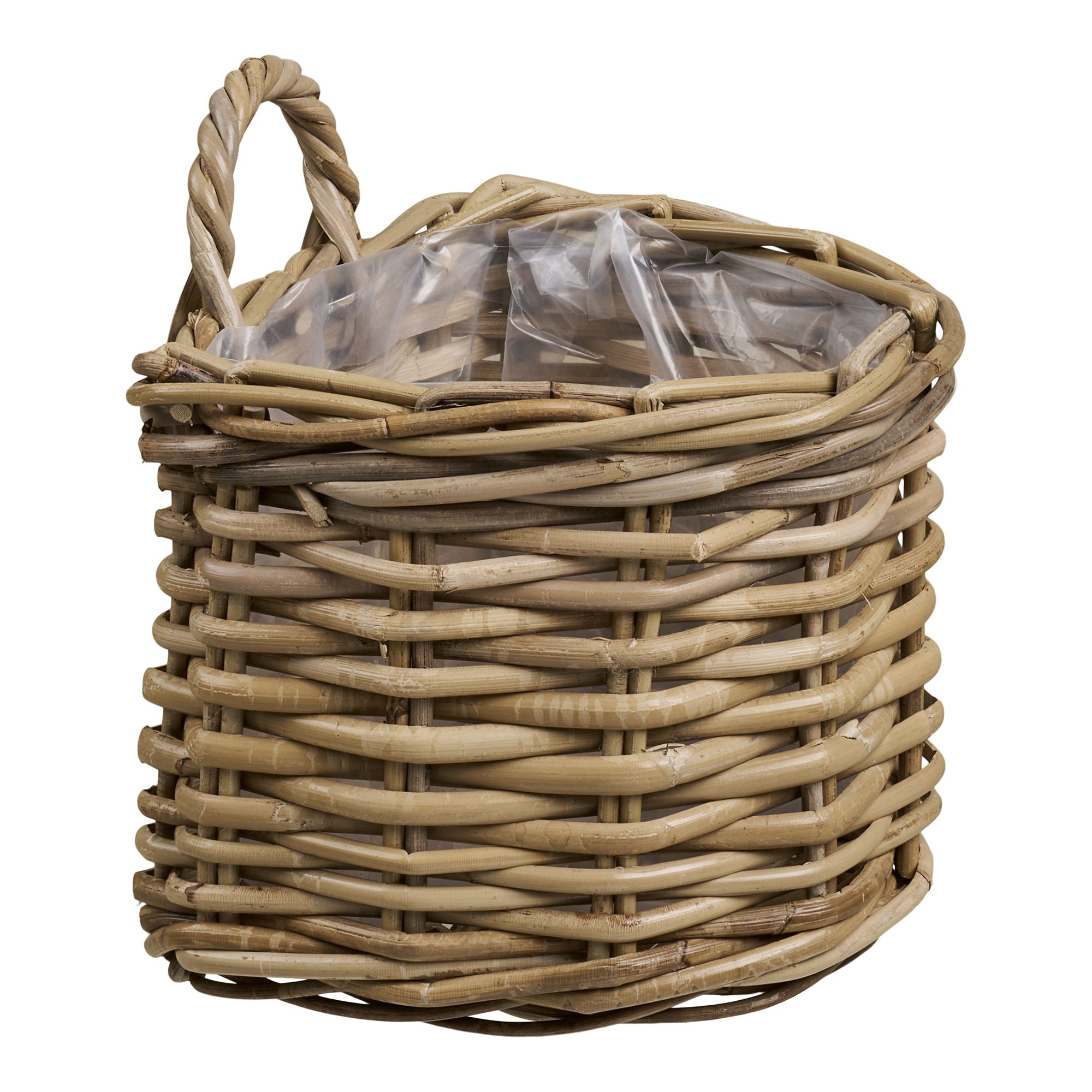 Kosz Keli 37x27x23 cm kubu rattan beżowy
