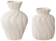 Zestaw 2 wazonów Greteet ceramiczne białe