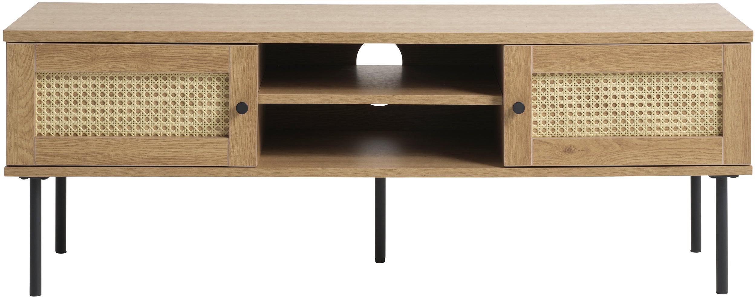 Szafka RTV Mogest 120 cm beżowa plecionka boho
