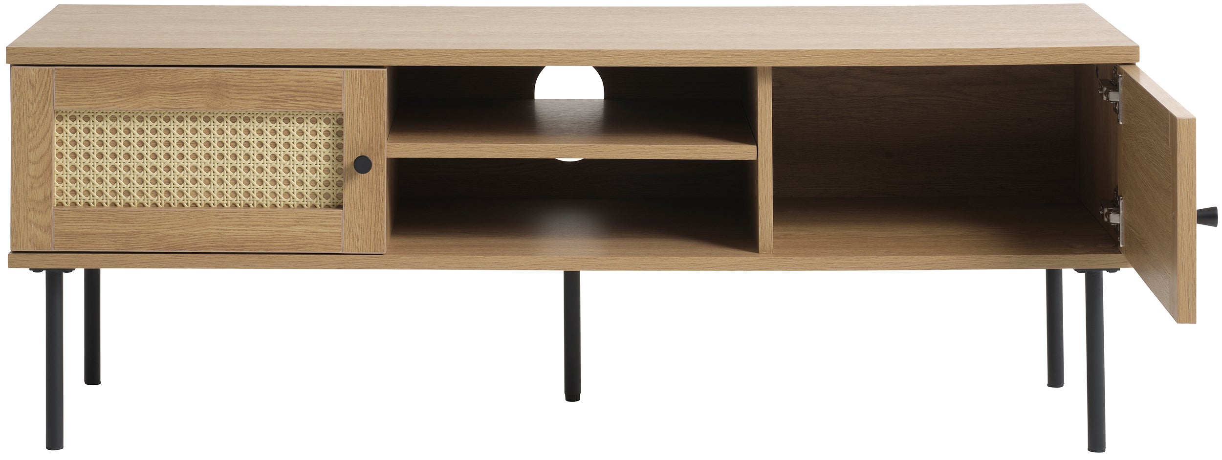 Szafka RTV Mogest 120 cm beżowa plecionka boho