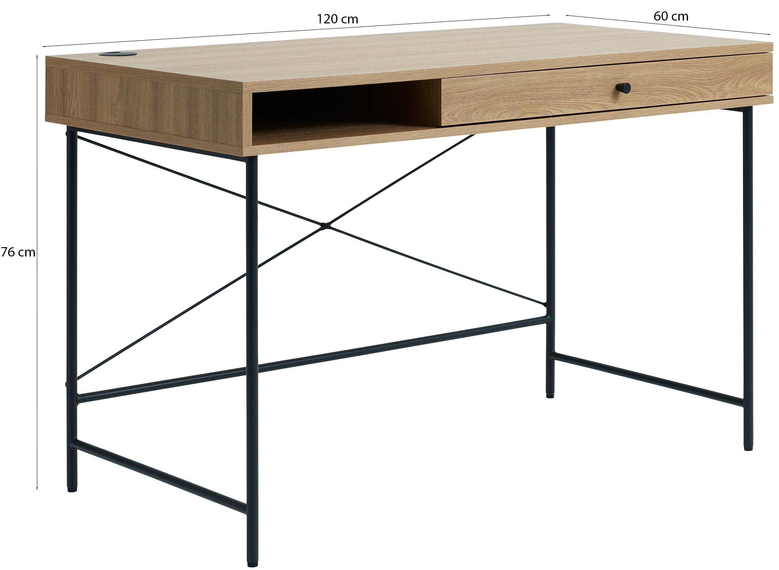 Biurko Mogest 120x60 cm beżowe boho