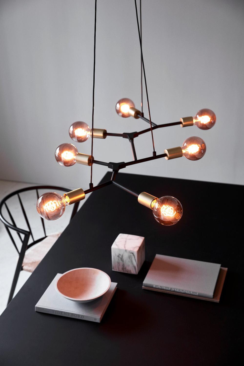 Lampa wisząca Josefine x7 czarno-złota