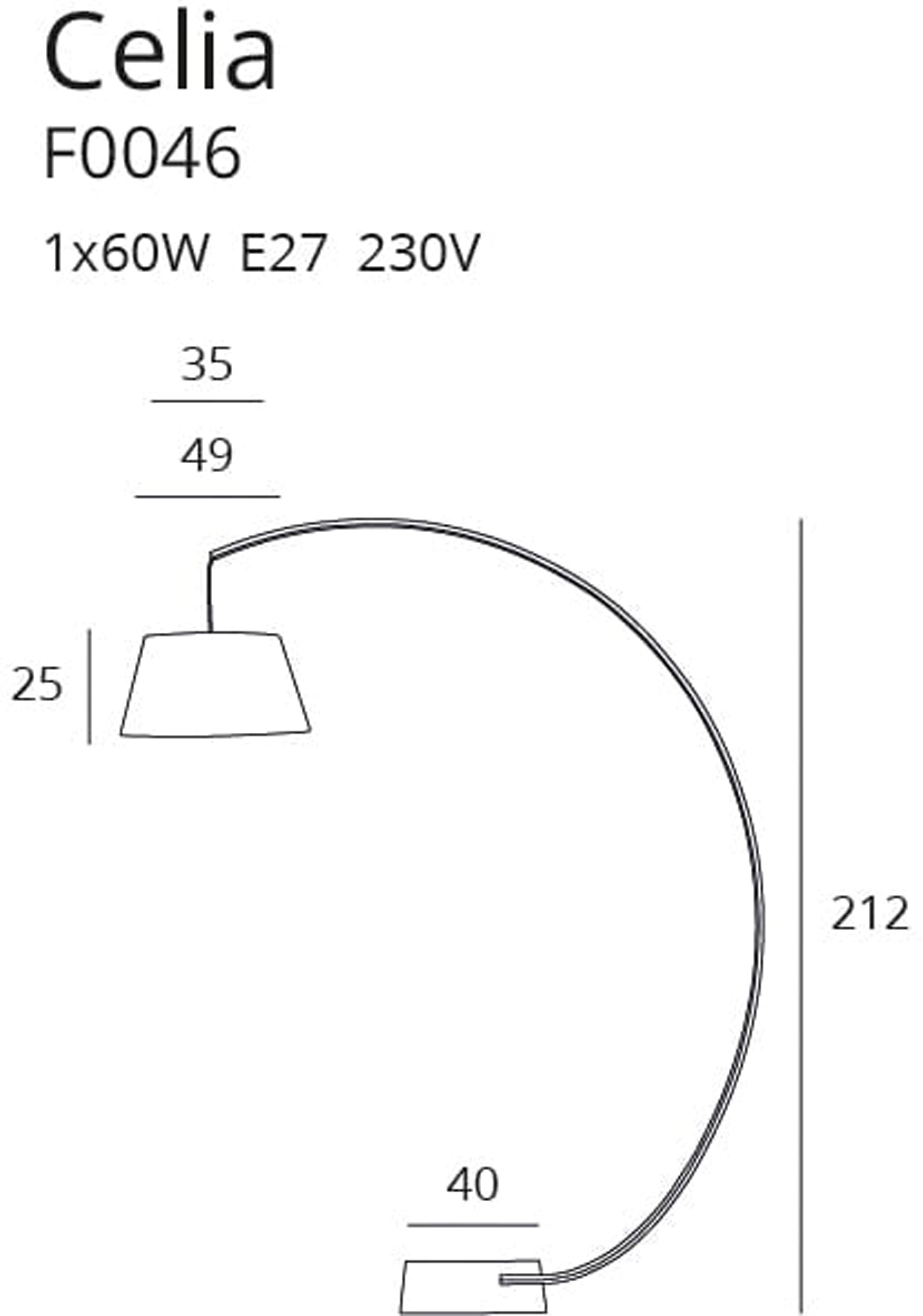 Lampa podłogowa Celia czarna
