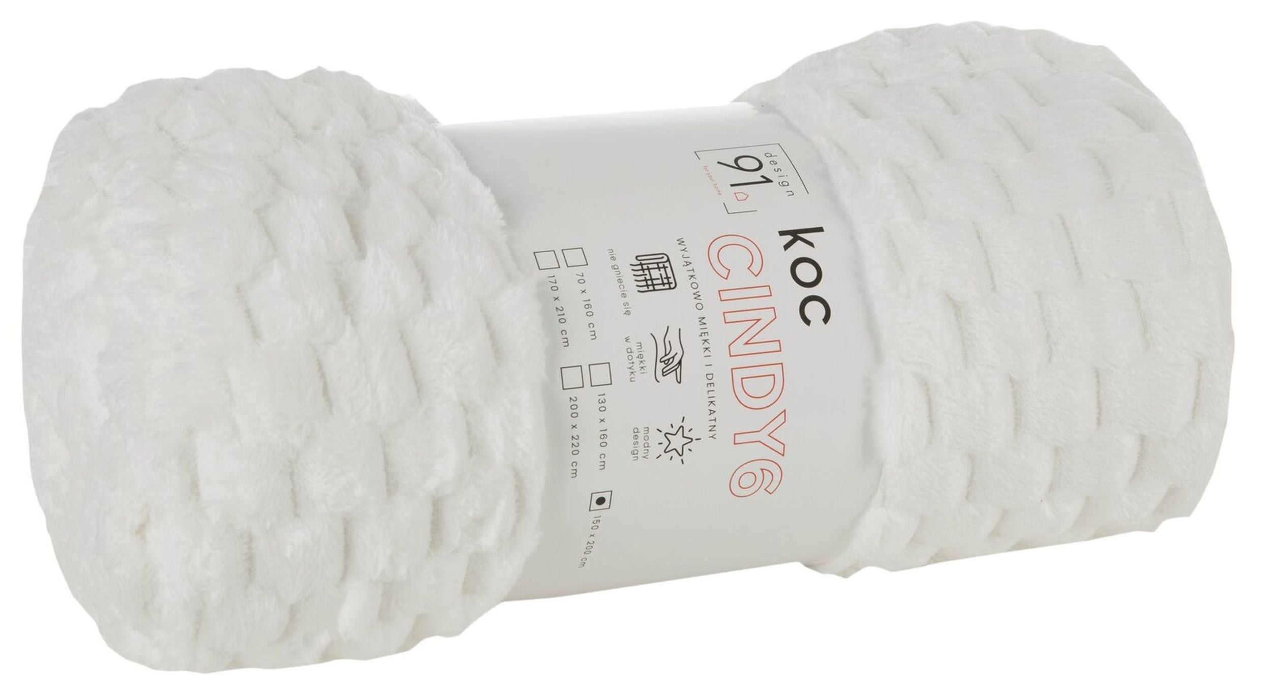 Koc Cindy 170x210 cm biały