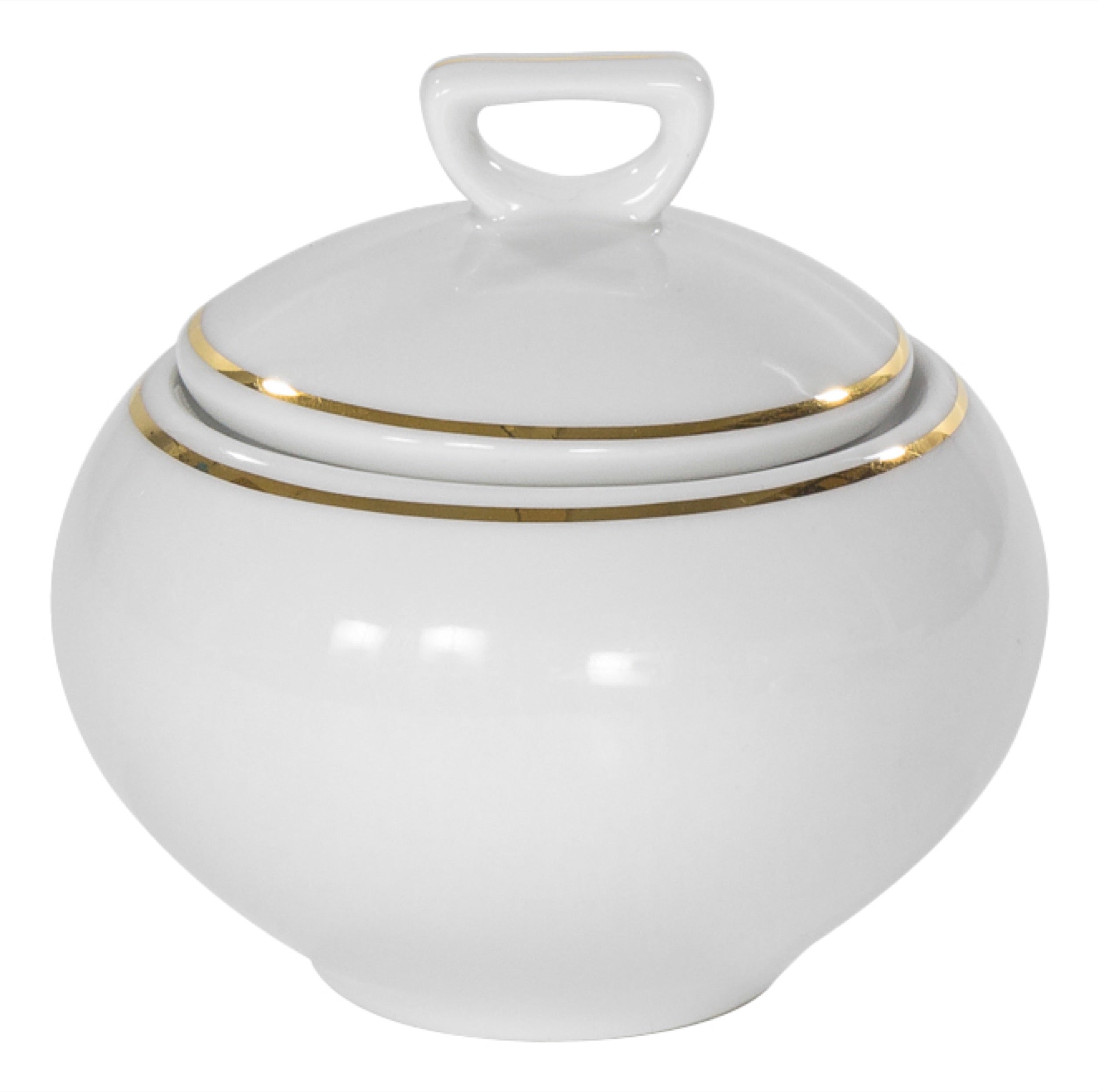 Serwis do kawy porcelanowy dla 12 os. Yvonne biało-złoty