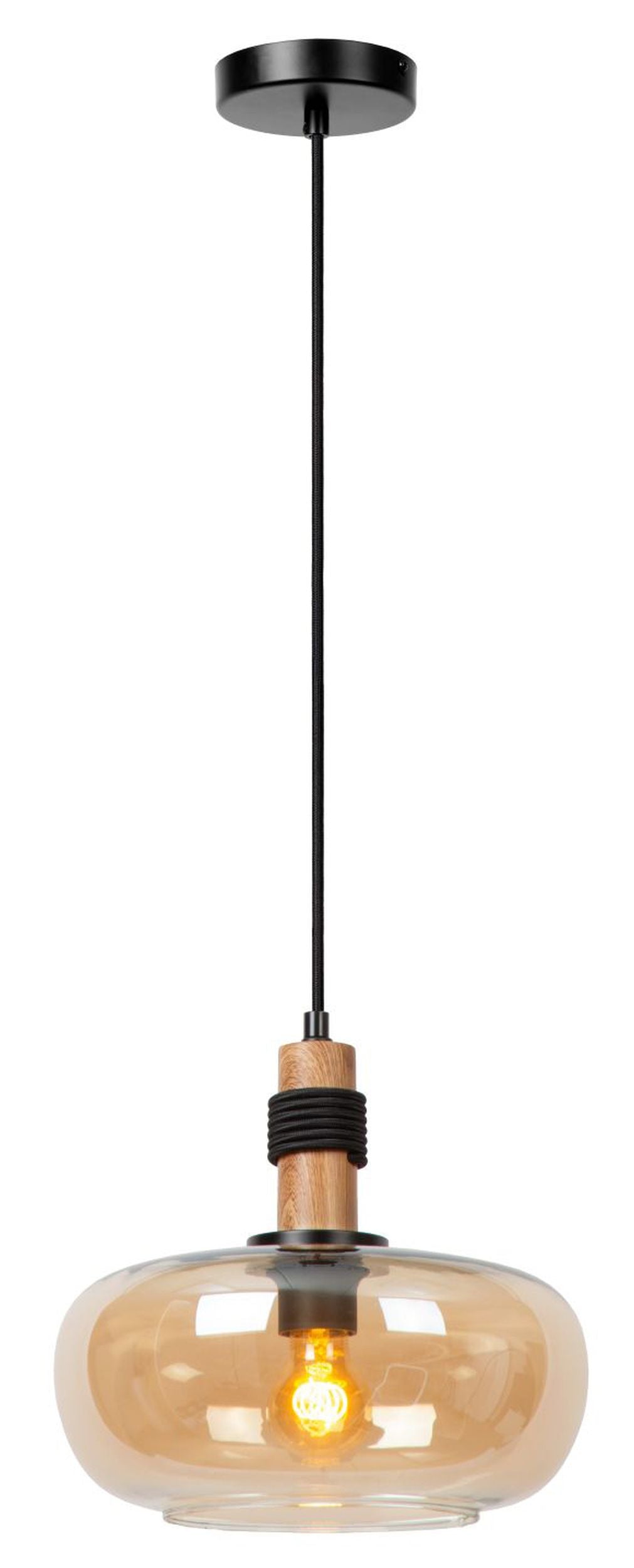 Lampa wisząca Ilona 30 cm czarno-brązowa