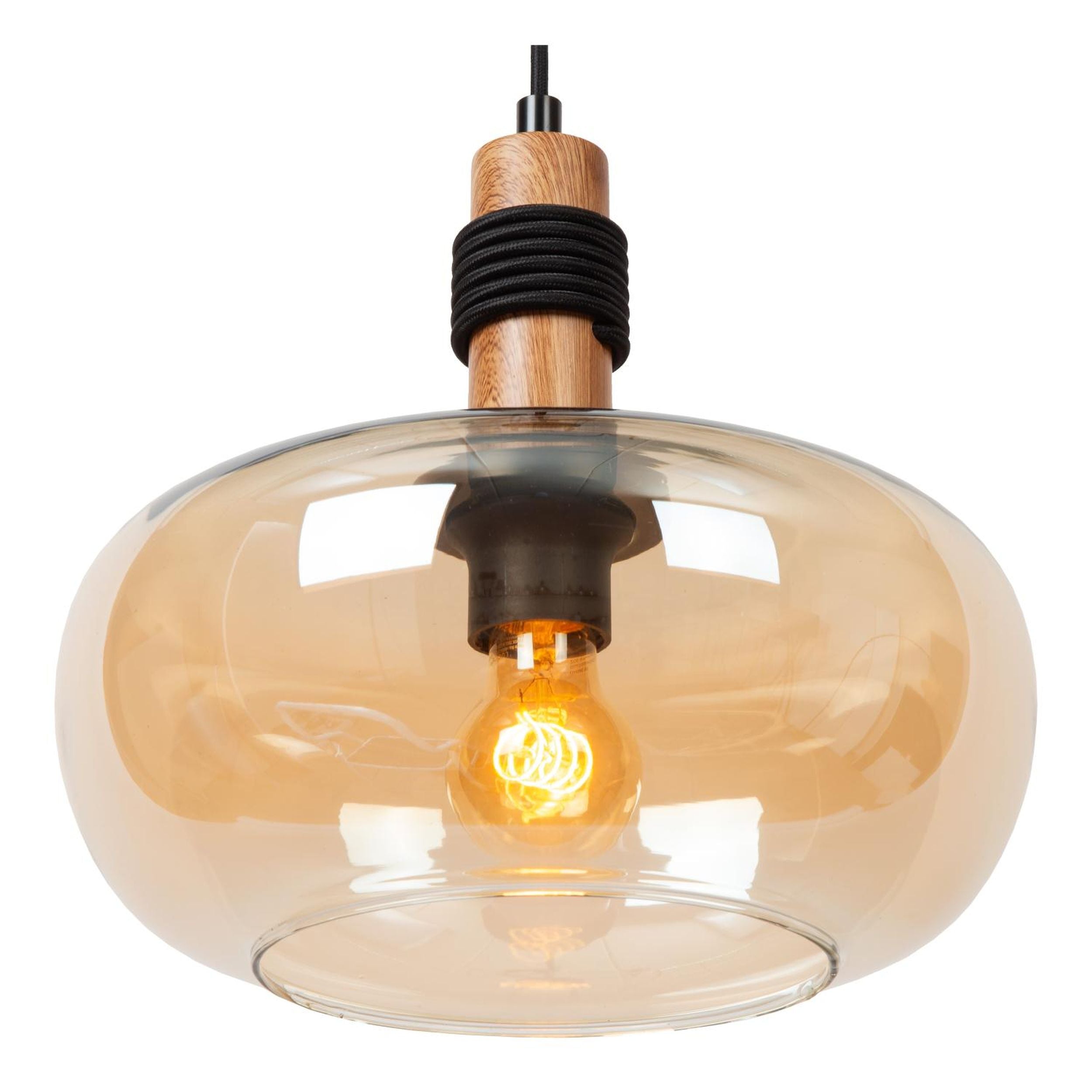Lampa wisząca Ilona 30 cm czarno-brązowa