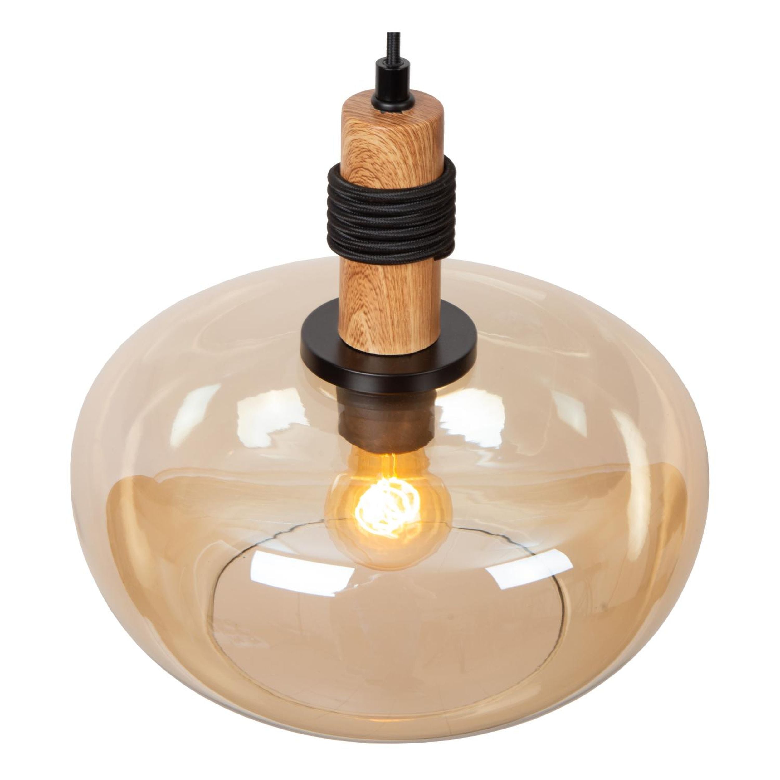 Lampa wisząca Ilona 30 cm czarno-brązowa