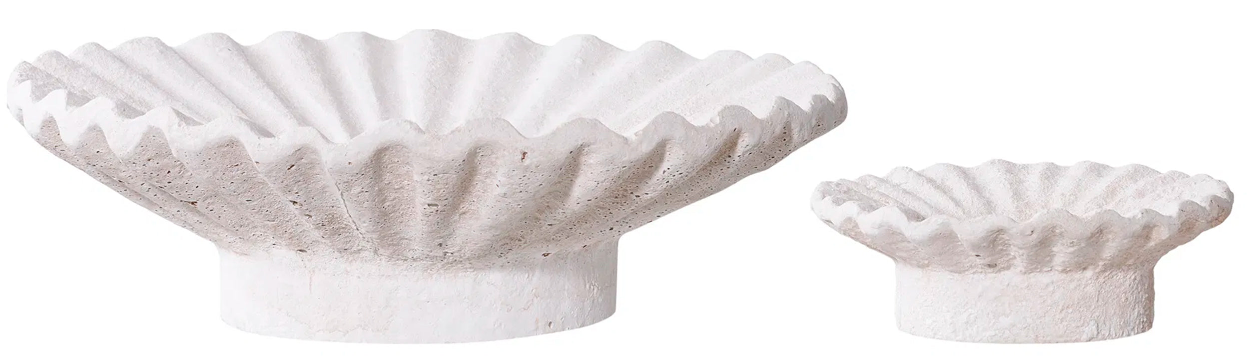 Zestaw 2 świeczników Capity cement biały