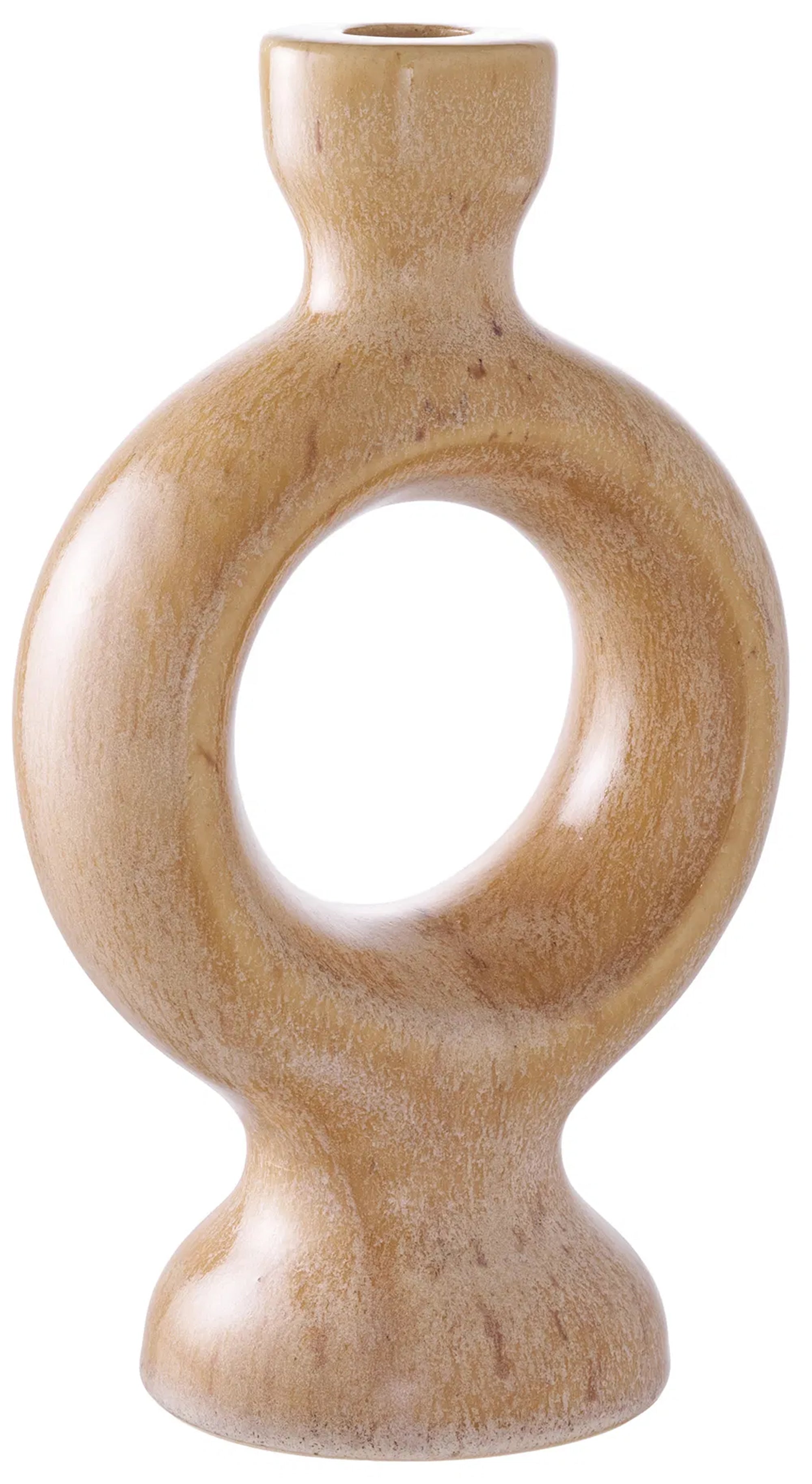 Świecznik Codeted ceramiczny 23,4 cm brązowy