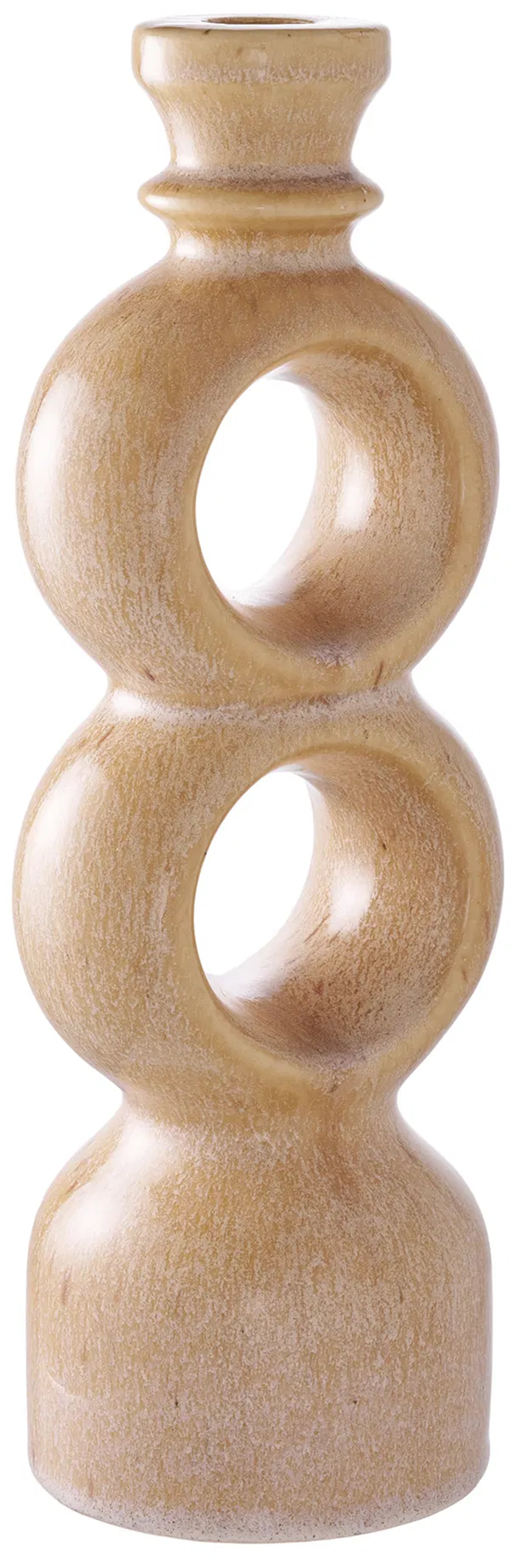 Świecznik Codeted ceramiczny 30,5 cm brązowy