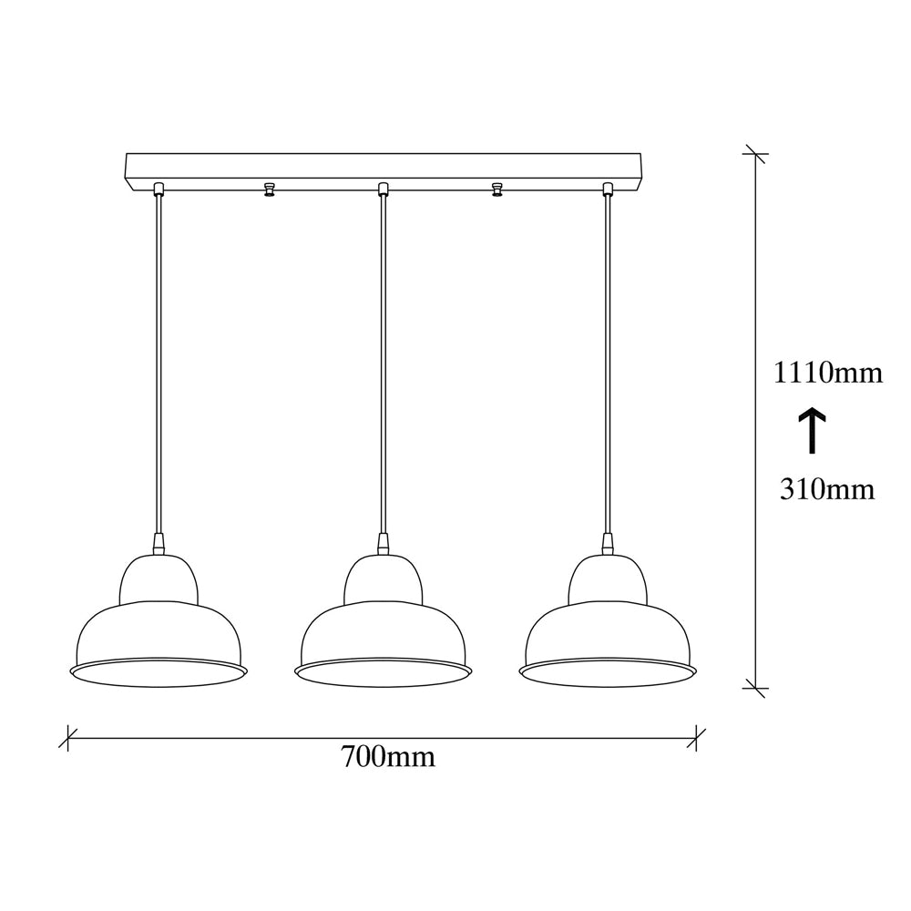 Lampa wisząca Hentima x3 czarna