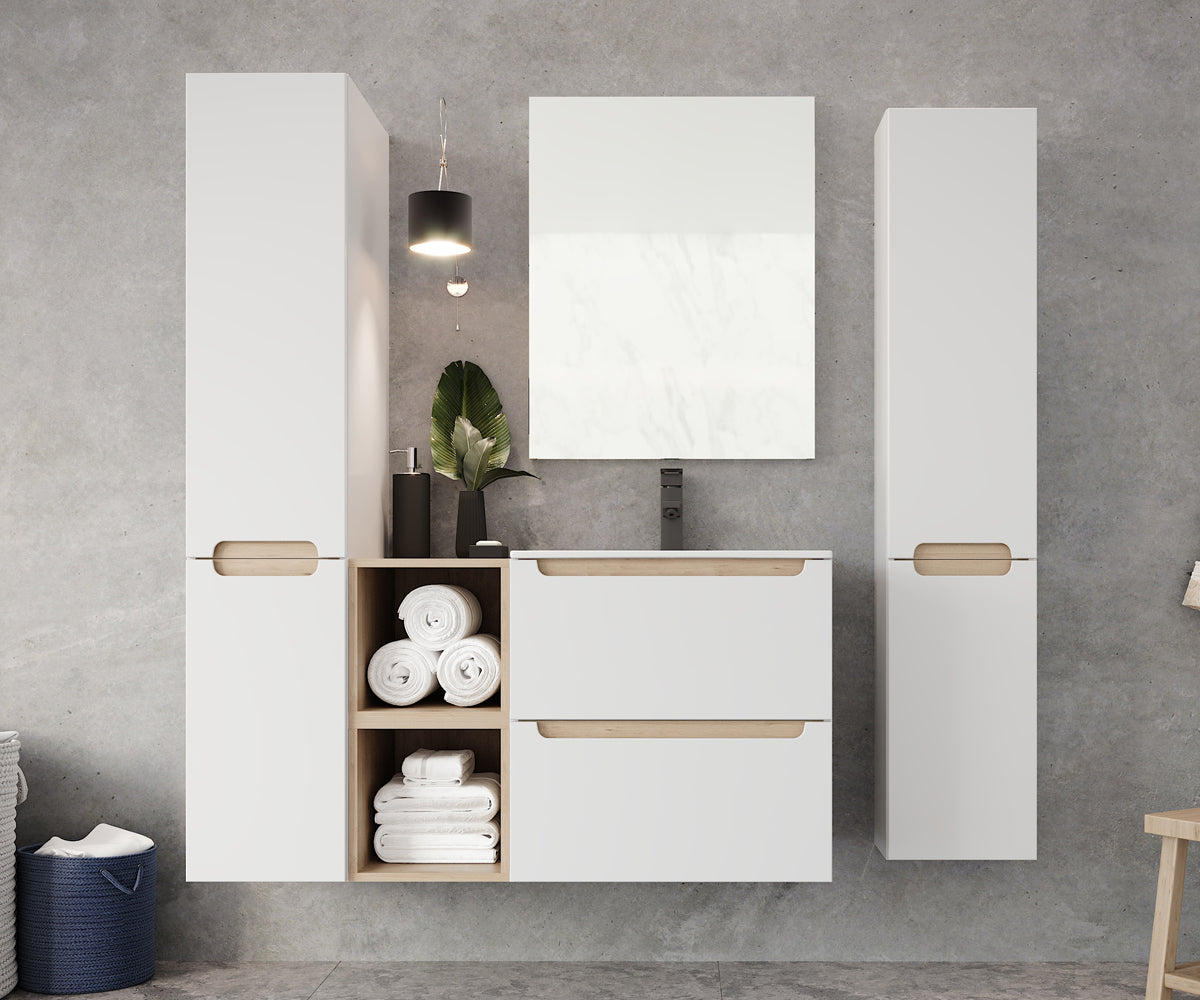 Półka ścienna Sundfina 30x30x20 cm buk truflowy