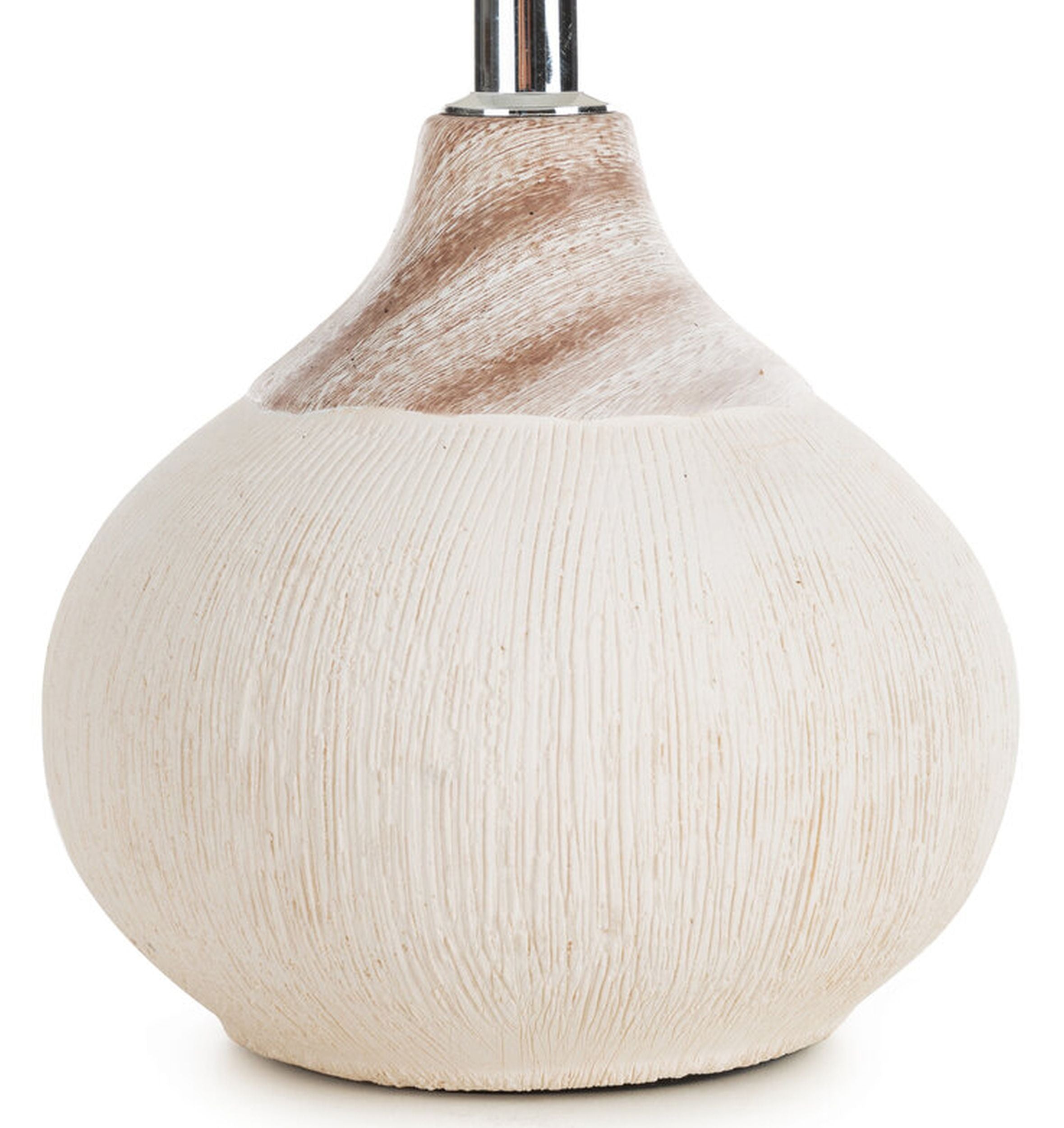 Lampa stołowa Amiri średnica 18 cm ceramiczna kremowa