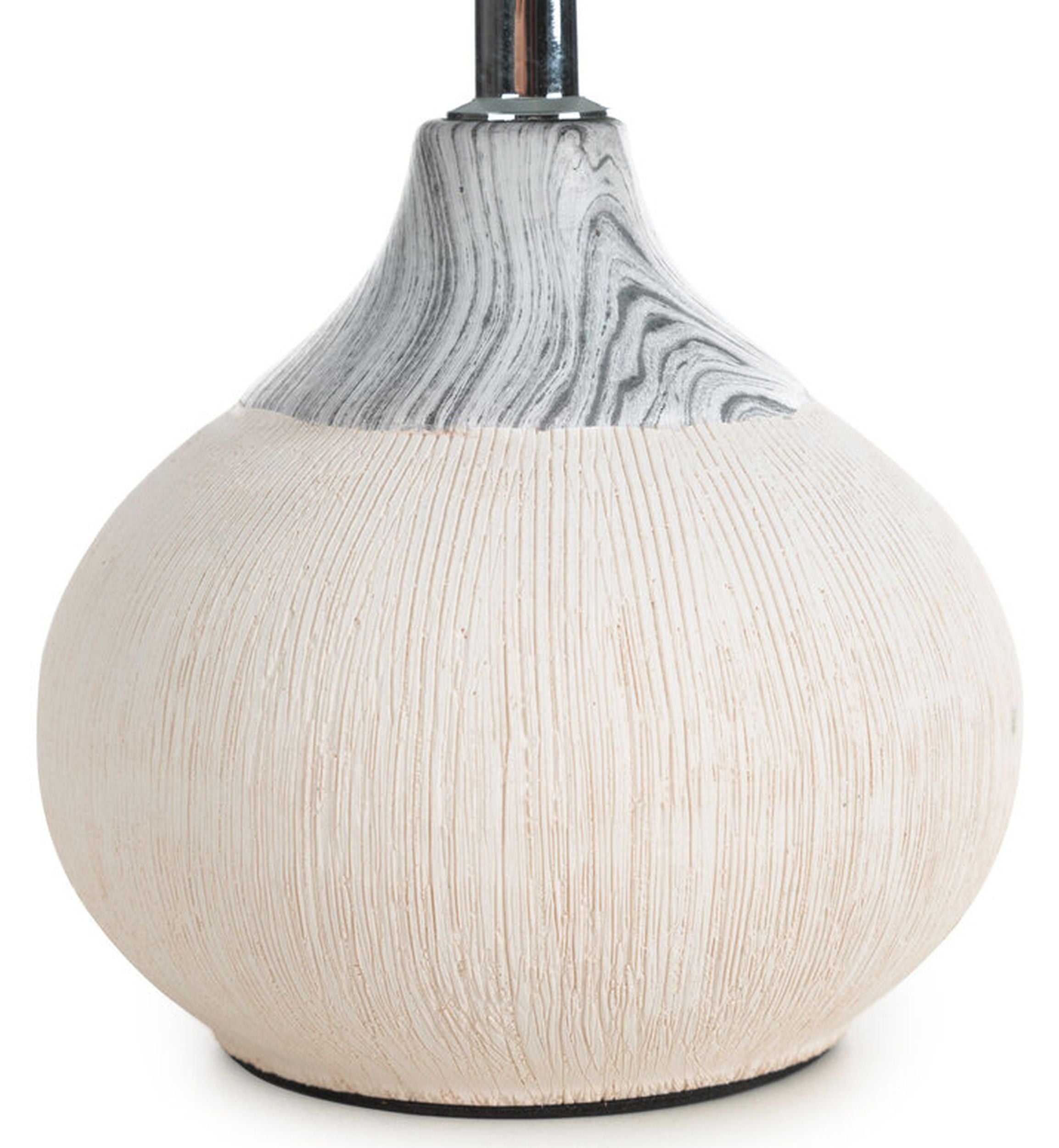 Lampa stołowa Amiri średnica 18 cm ceramiczna szara