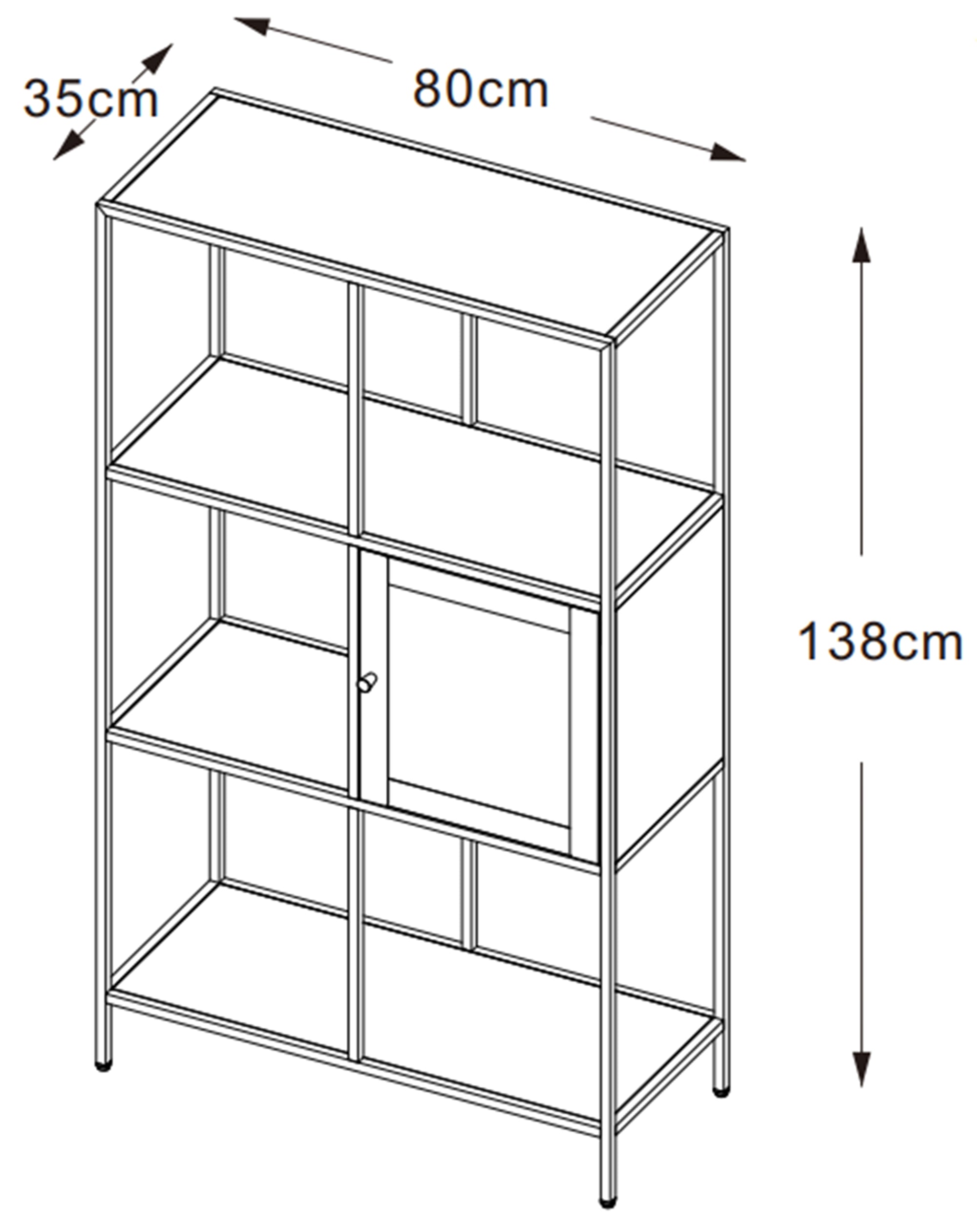 Regał metalowy Maurre 138 cm czarny