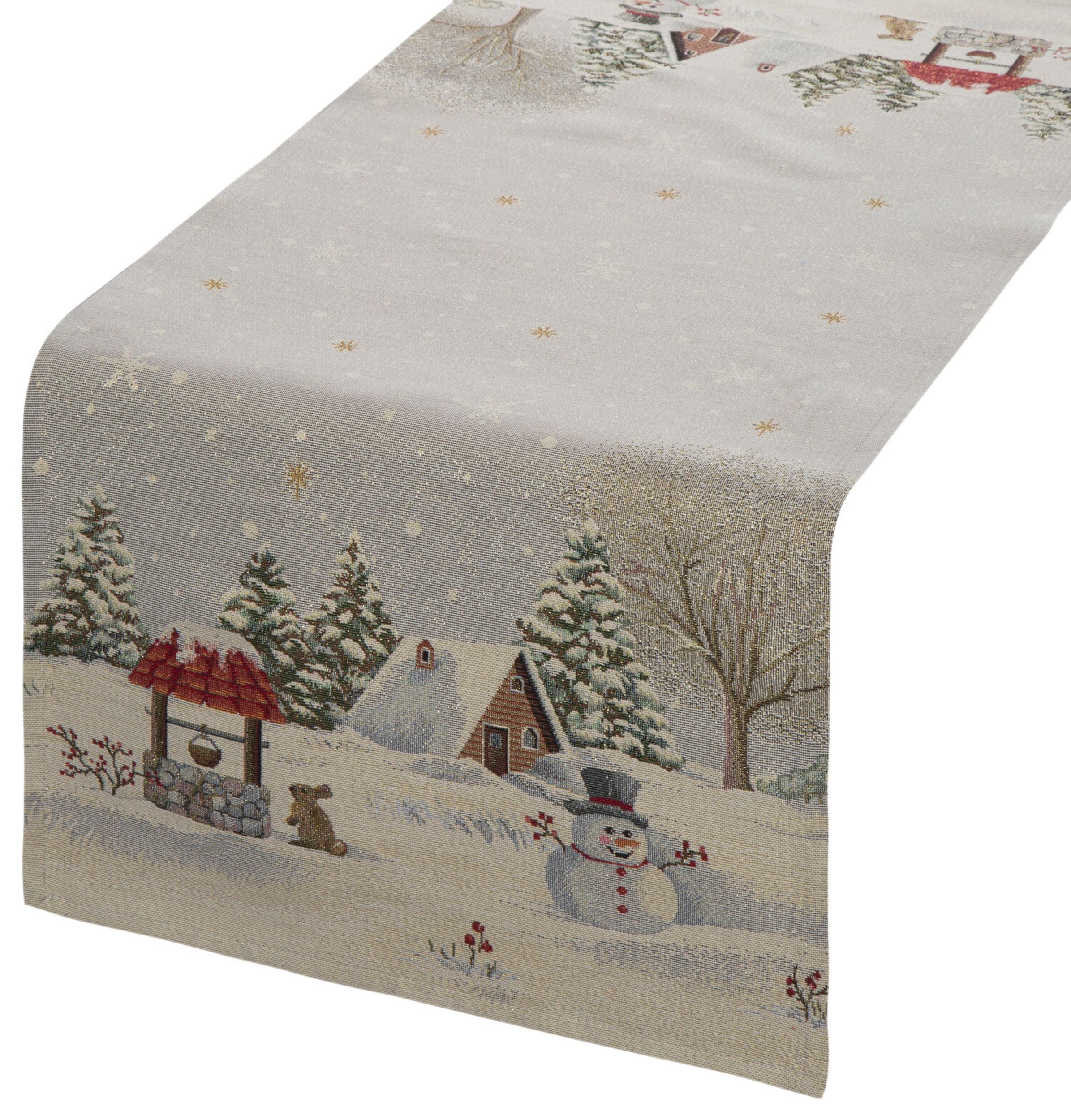 Bieżnik Flearce 140x45 cm świąteczny ze złotym połyskiem