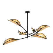 Lampa wisząca Farang x6 czarno-rattanowa