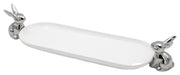 Patera wielkanocna Króliczki 44 cm srebrno-biała