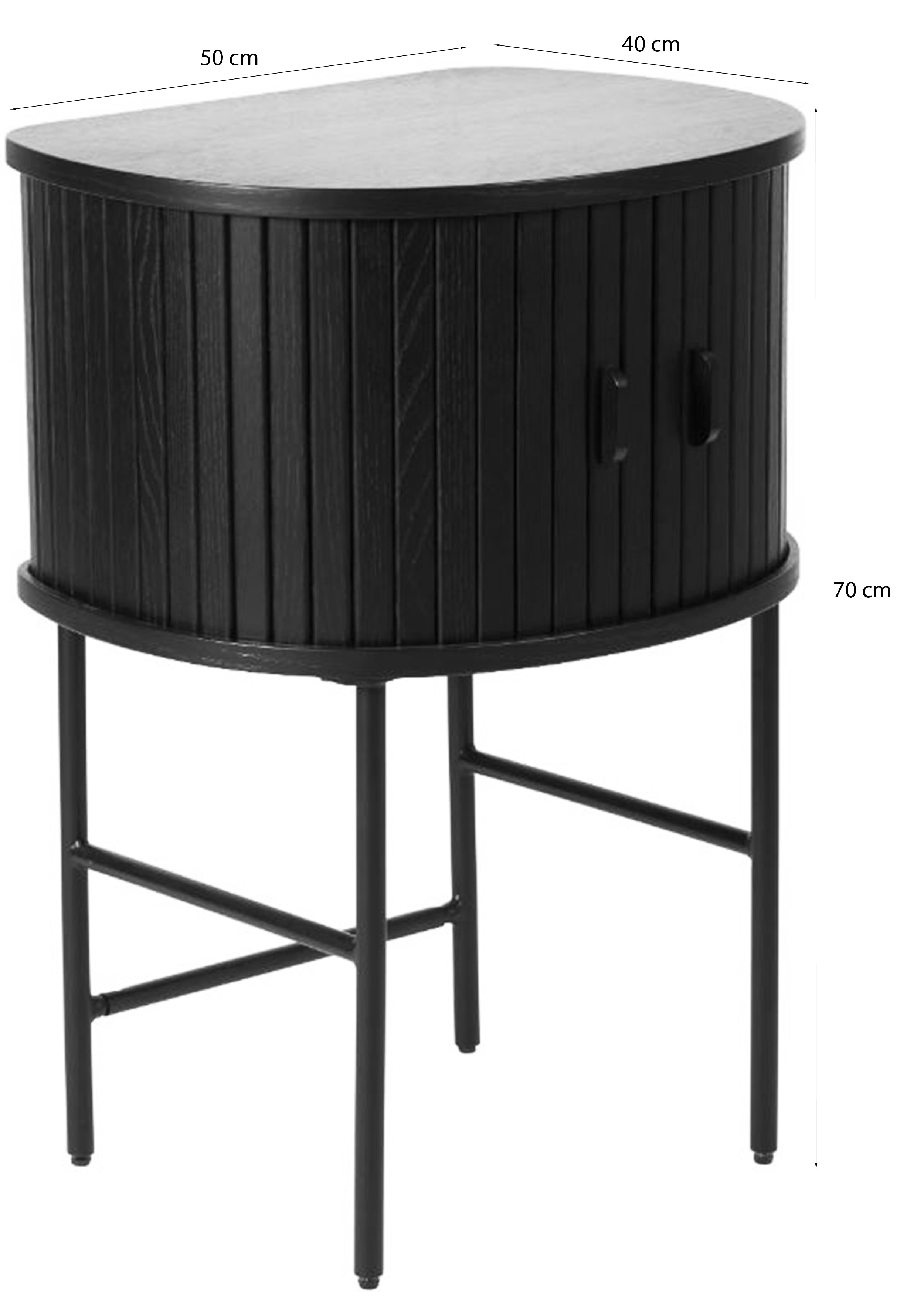 Szafka nocna Gativel 50x70 cm lamele dąb czarny