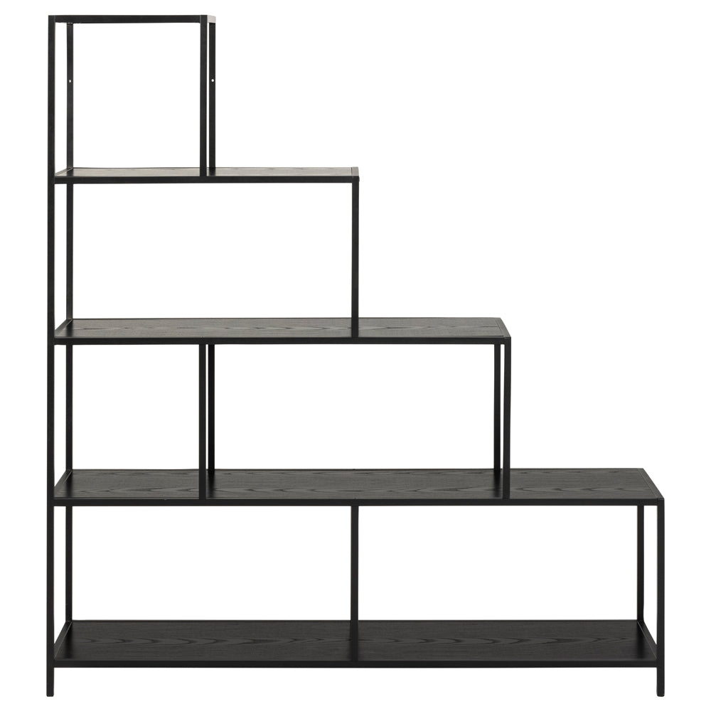 Regał na książki Seaford 135 cm czarny jesion