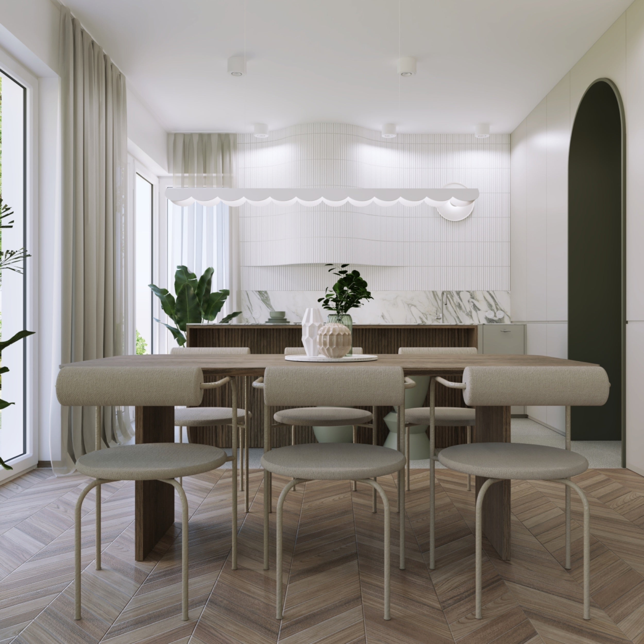 Lampa wisząca Biscuit biała LED barwa ciepła