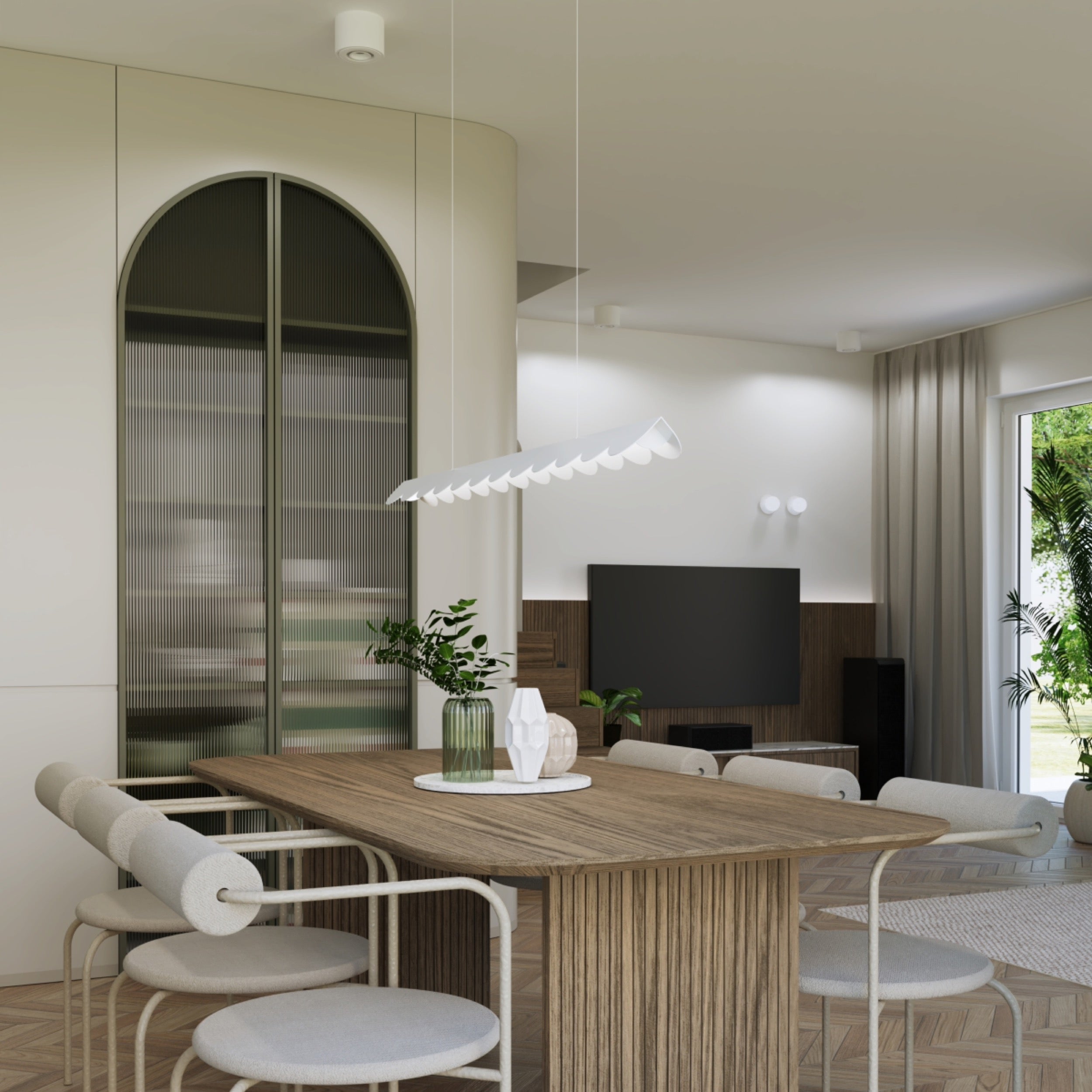 Lampa wisząca Biscuit biała LED barwa ciepła
