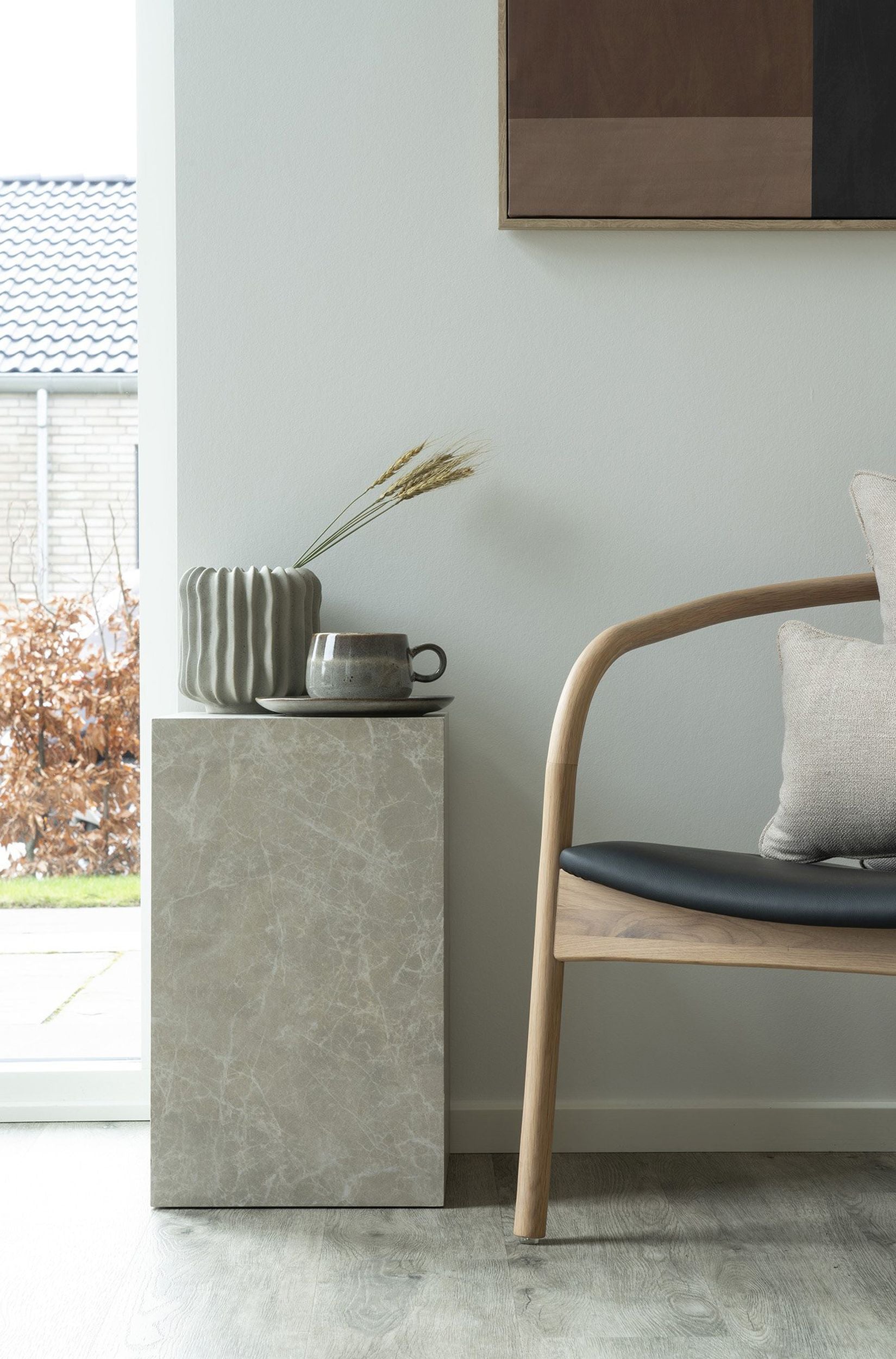 Zestaw czterech kubków ceramicznych Selma szaro-brązowe