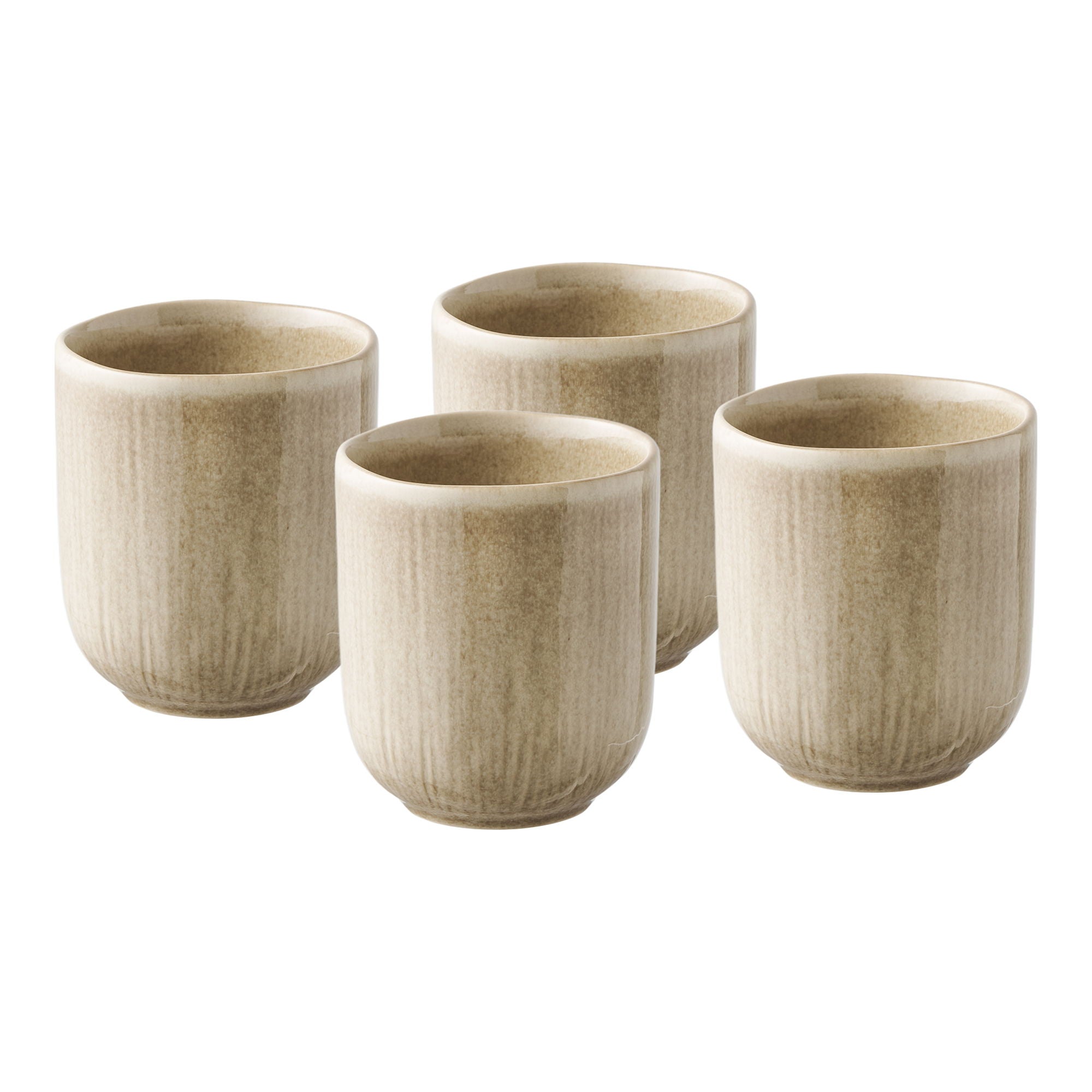 Zestaw 4 kubków Viola ø8x9,5 cm ceramiczne beżowe